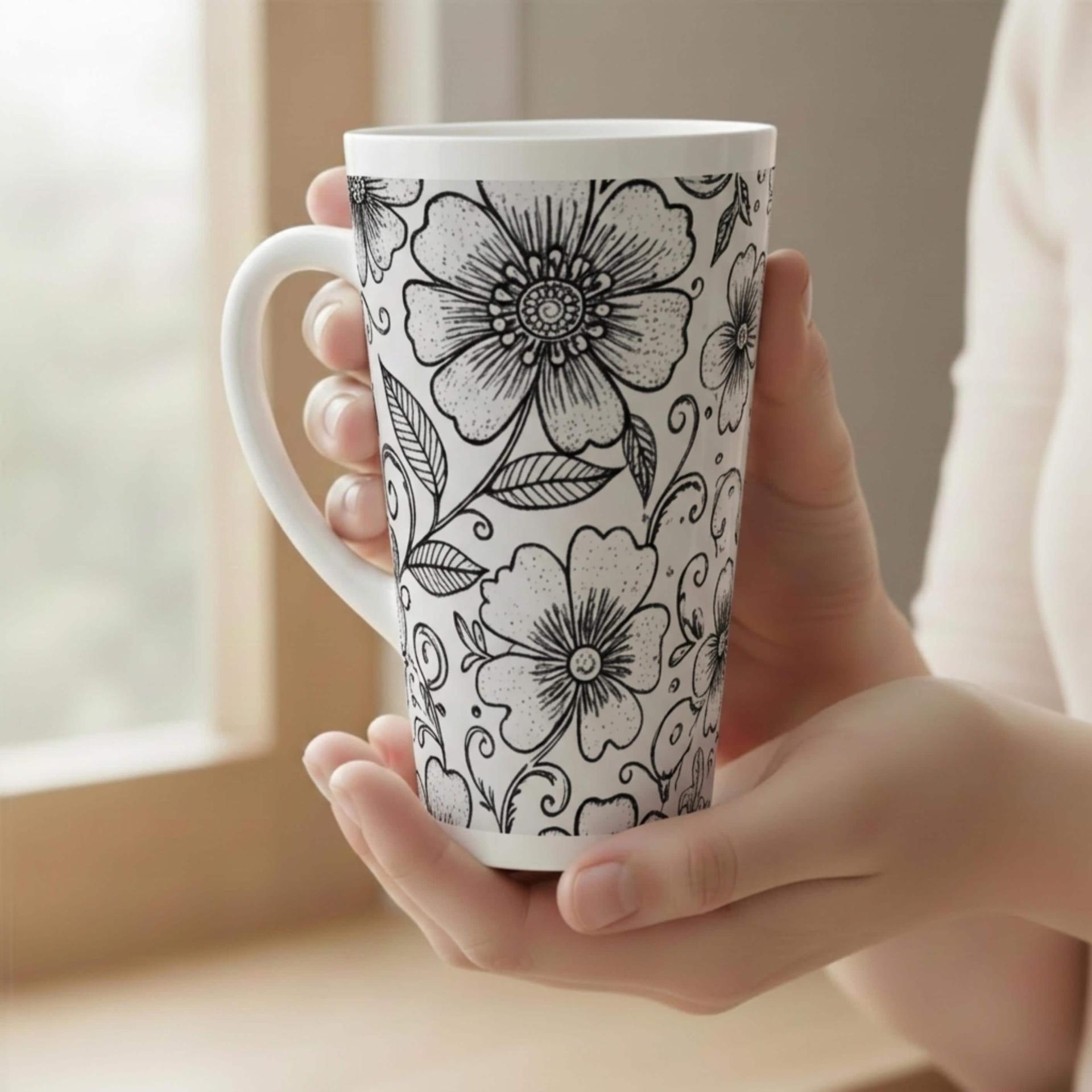 Latte 17oz Ceramic Mug - Coffee or Tea Cup, Extra Tall