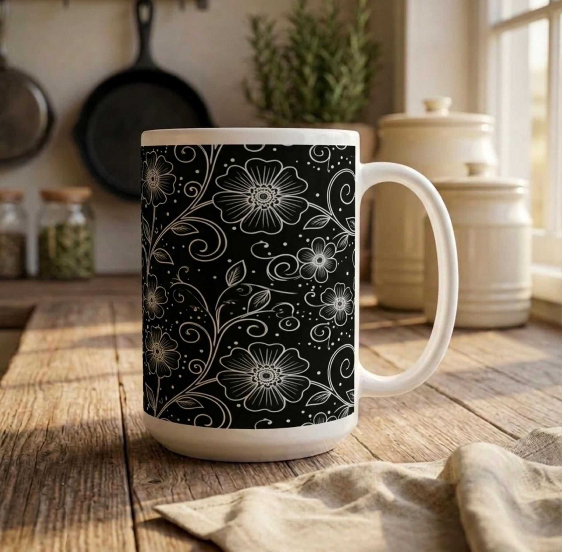 Floral Cups -  Large and Small Ceramic Mugs