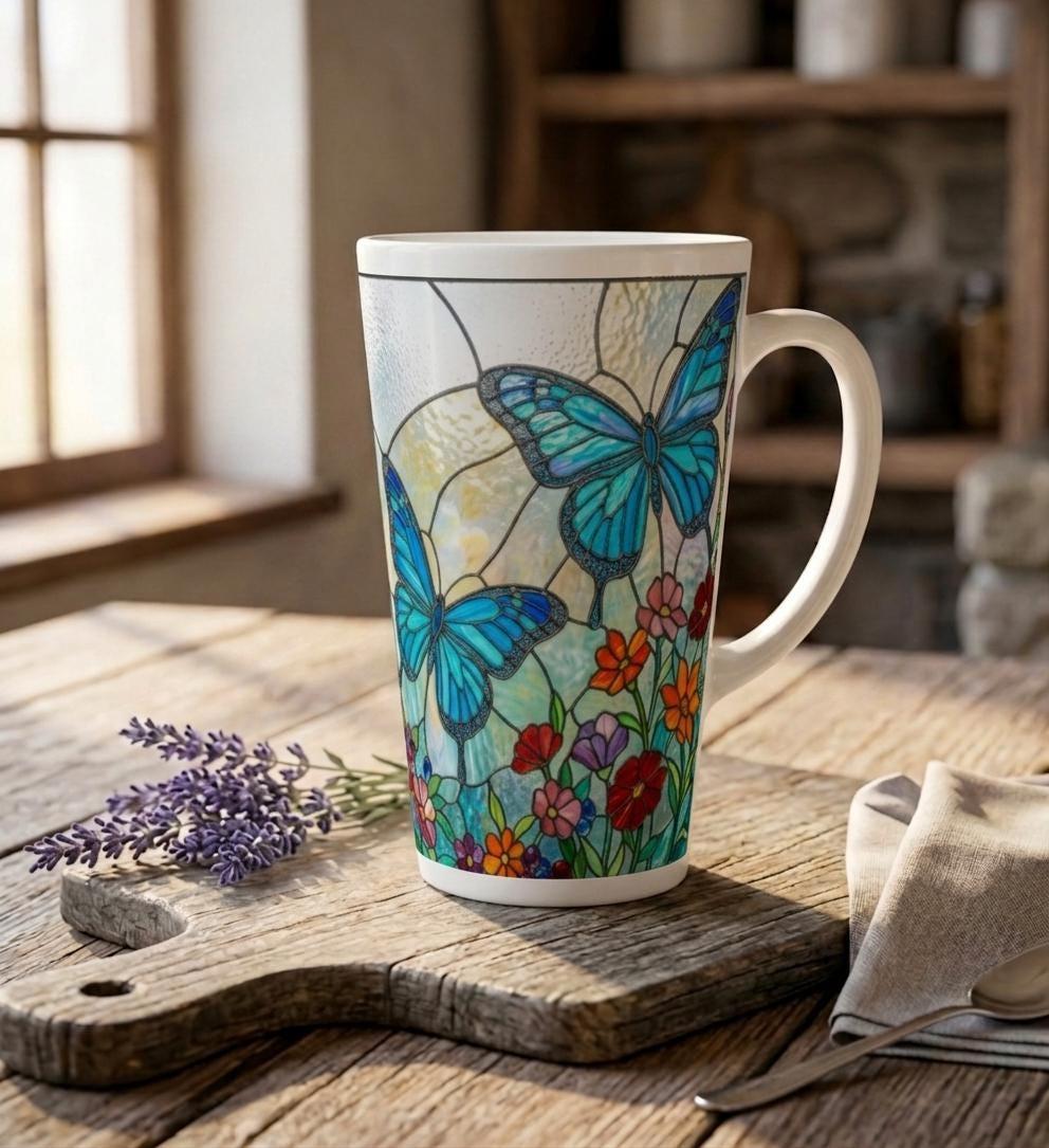 Latte 17oz Ceramic Mug - Coffee or Tea Cup, Extra Tall