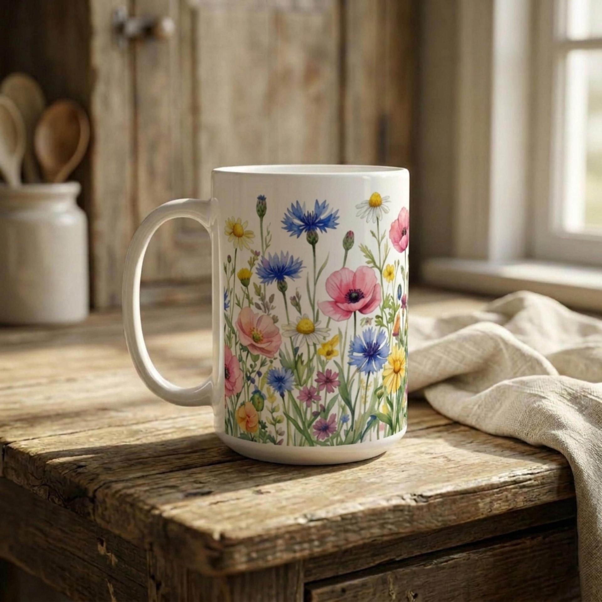 Floral Cups -  Large and Small Ceramic Mugs