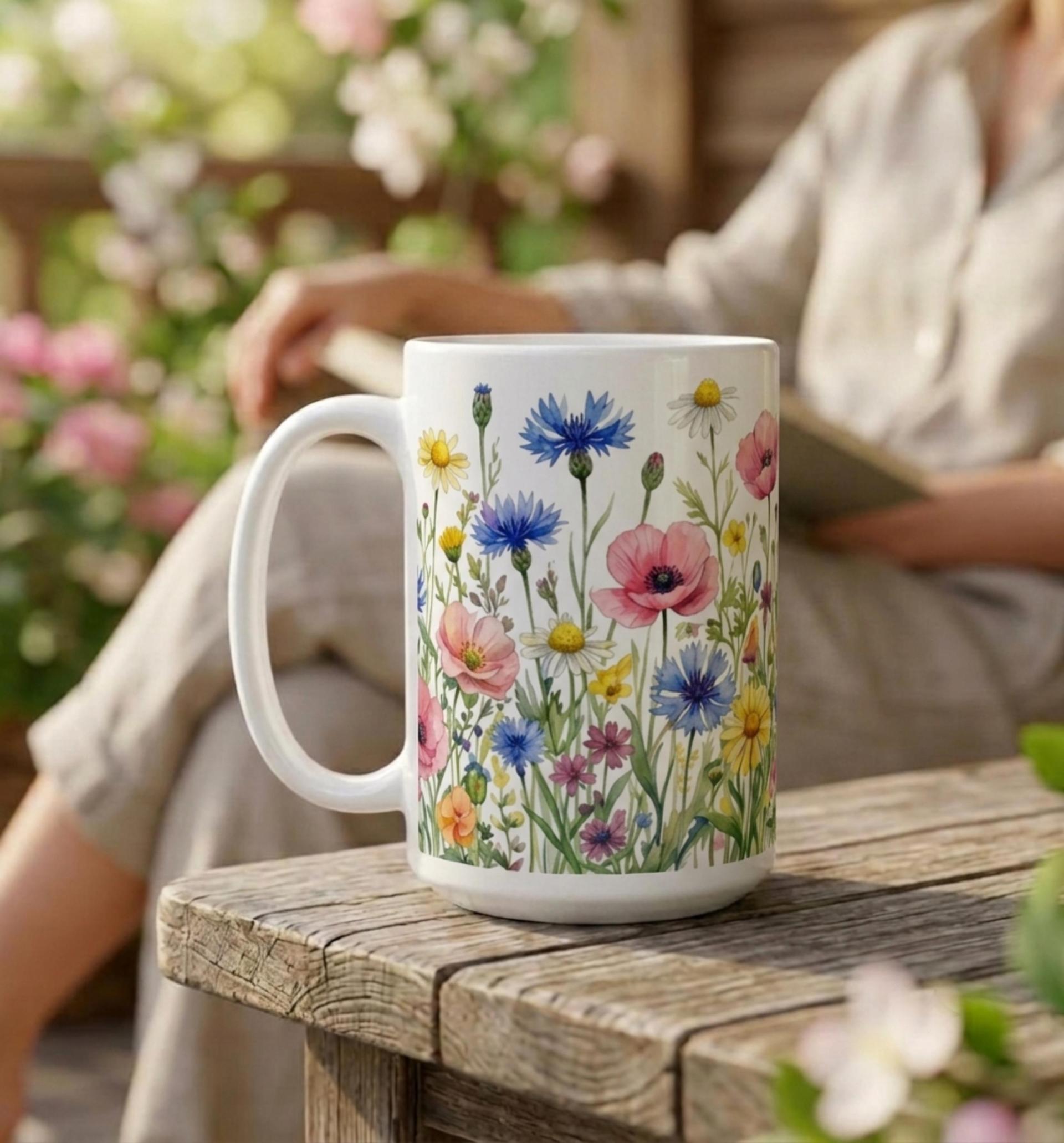 Floral Cups -  Large and Small Ceramic Mugs