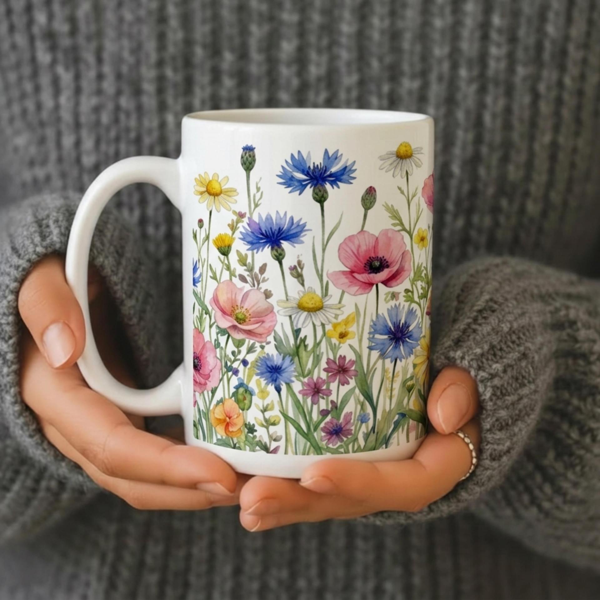 Floral Cups -  Large and Small Ceramic Mugs