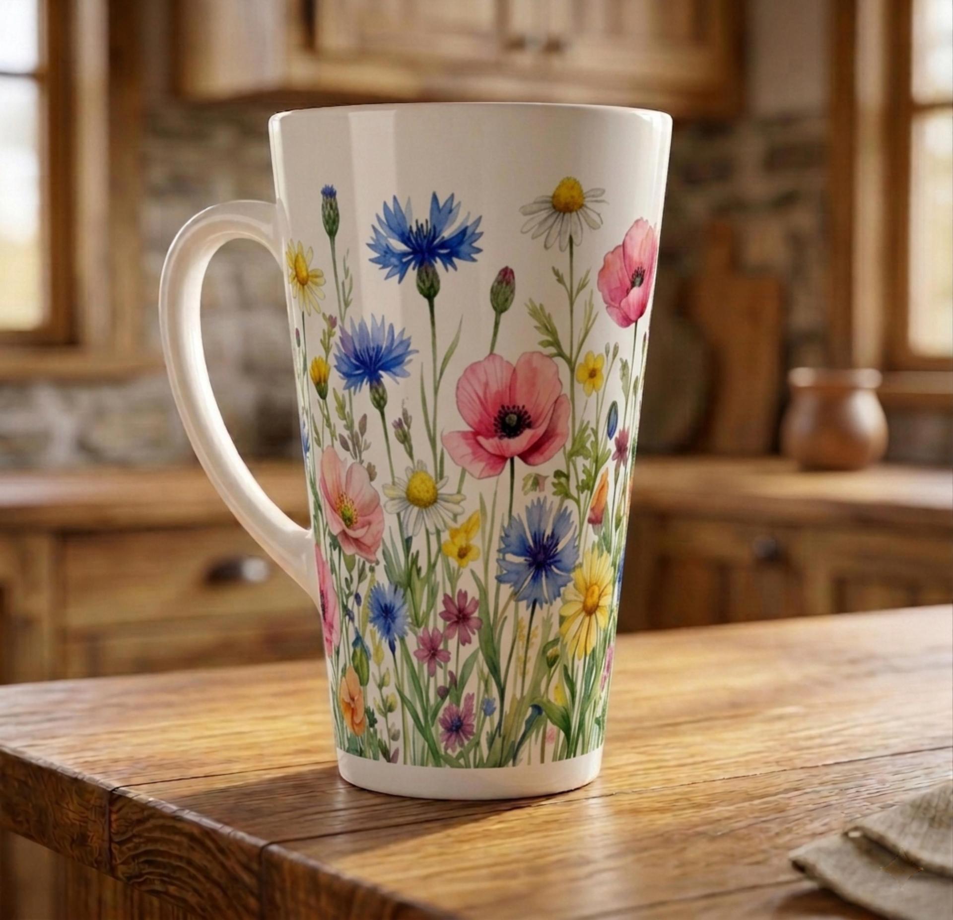 Latte 17oz Ceramic Mug - Coffee or Tea Cup, Extra Tall