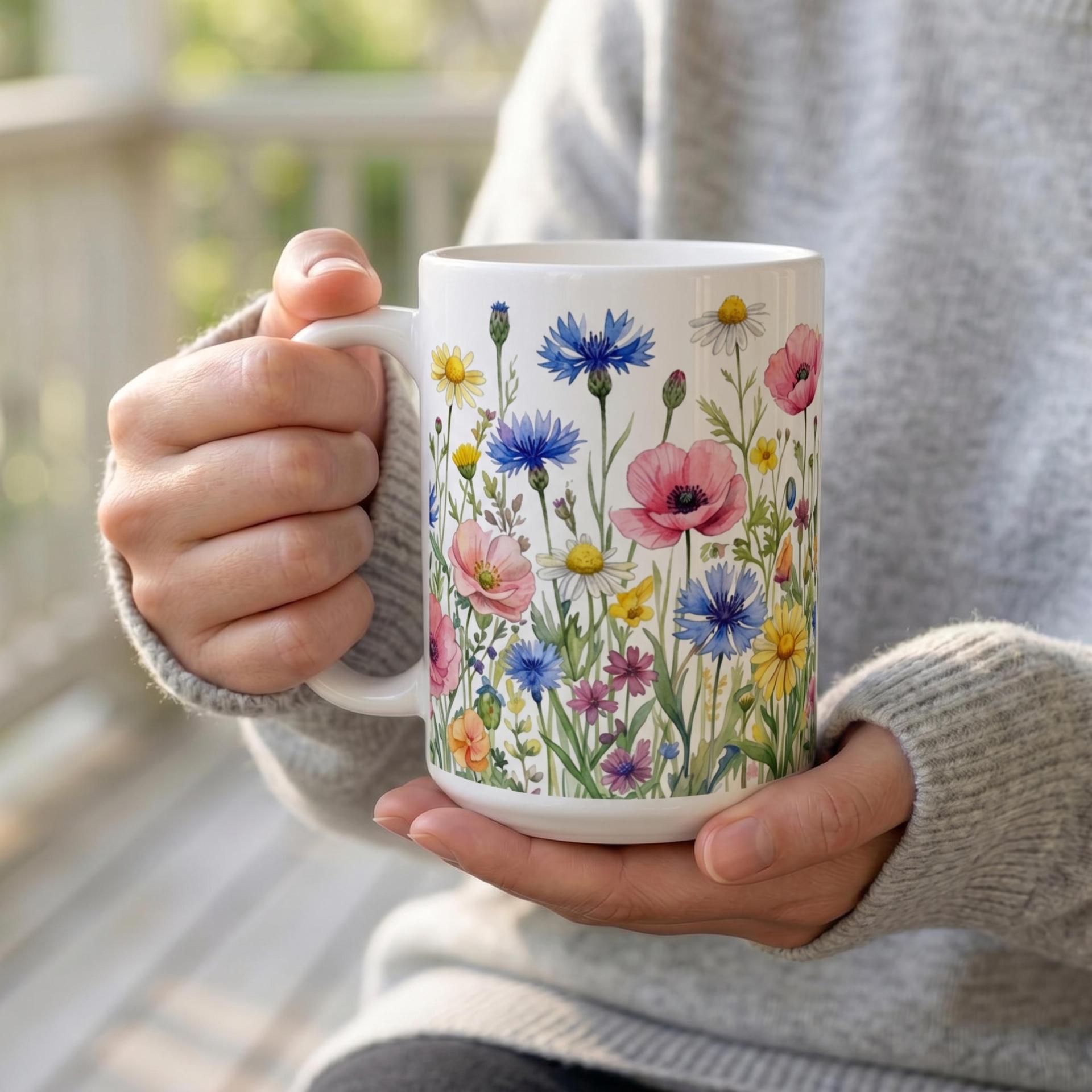 Floral Cups -  Large and Small Ceramic Mugs