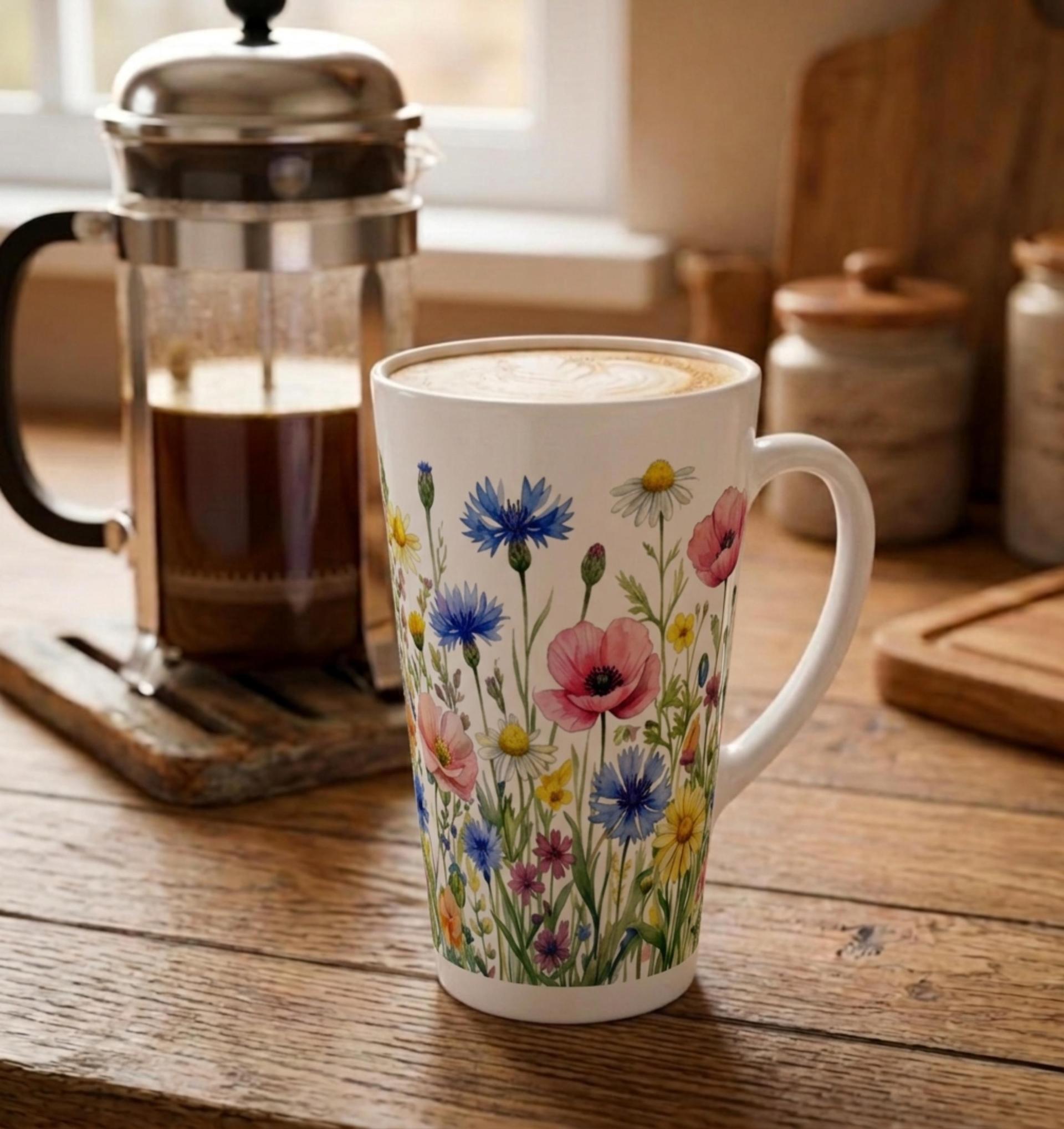 Latte 17oz Ceramic Mug - Coffee or Tea Cup, Extra Tall