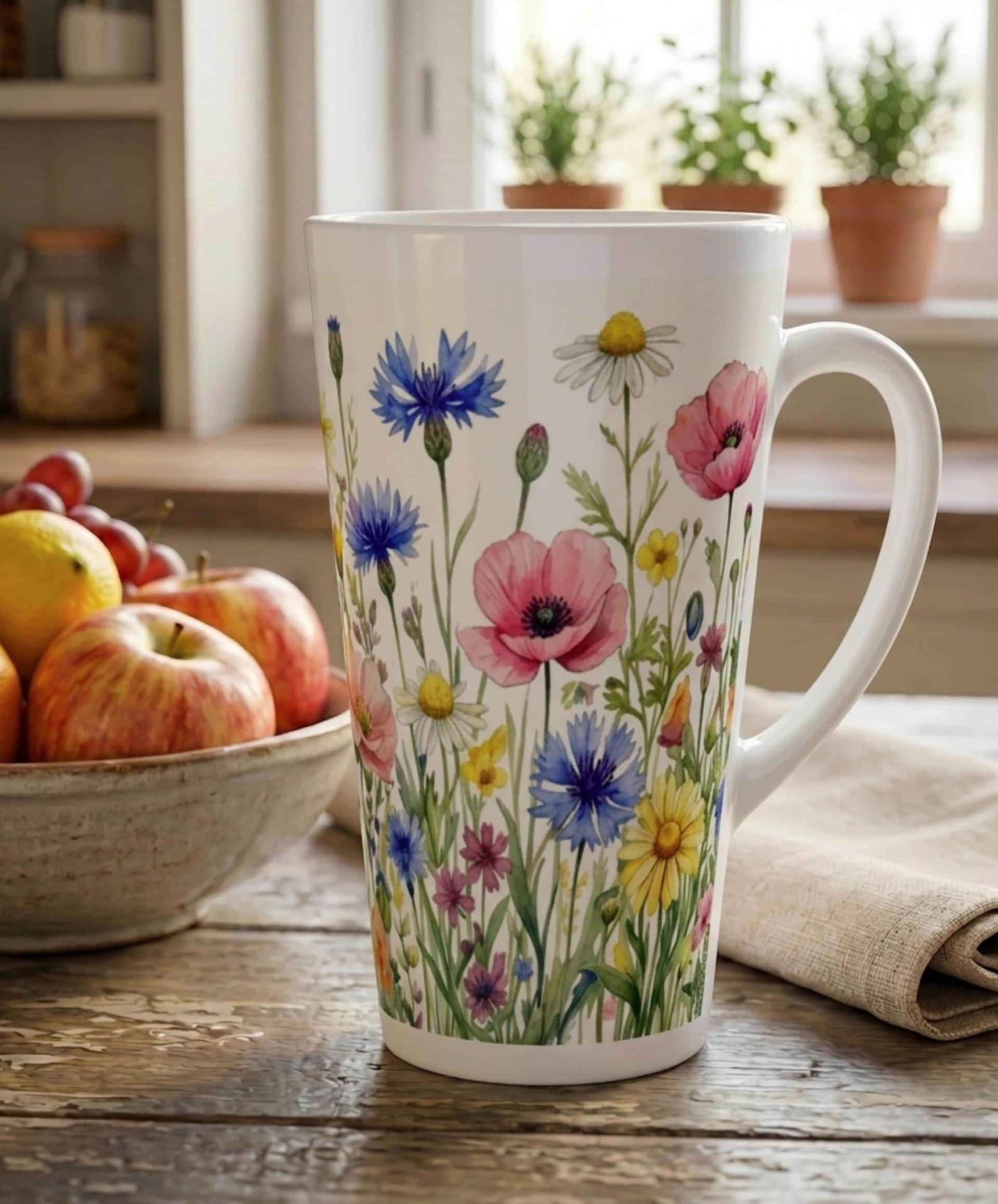 Latte 17oz Ceramic Mug - Coffee or Tea Cup, Extra Tall