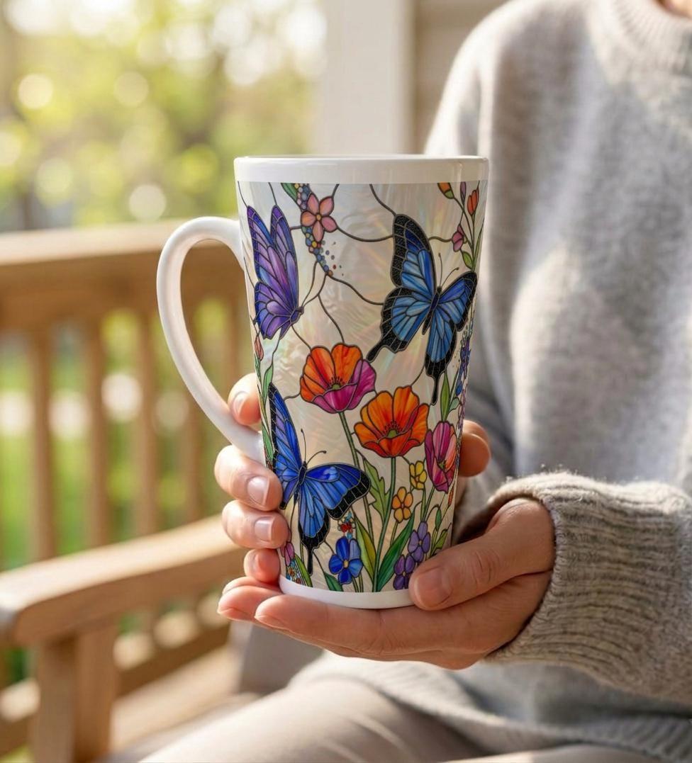 Latte 17oz Ceramic Mug - Coffee or Tea Cup, Extra Tall