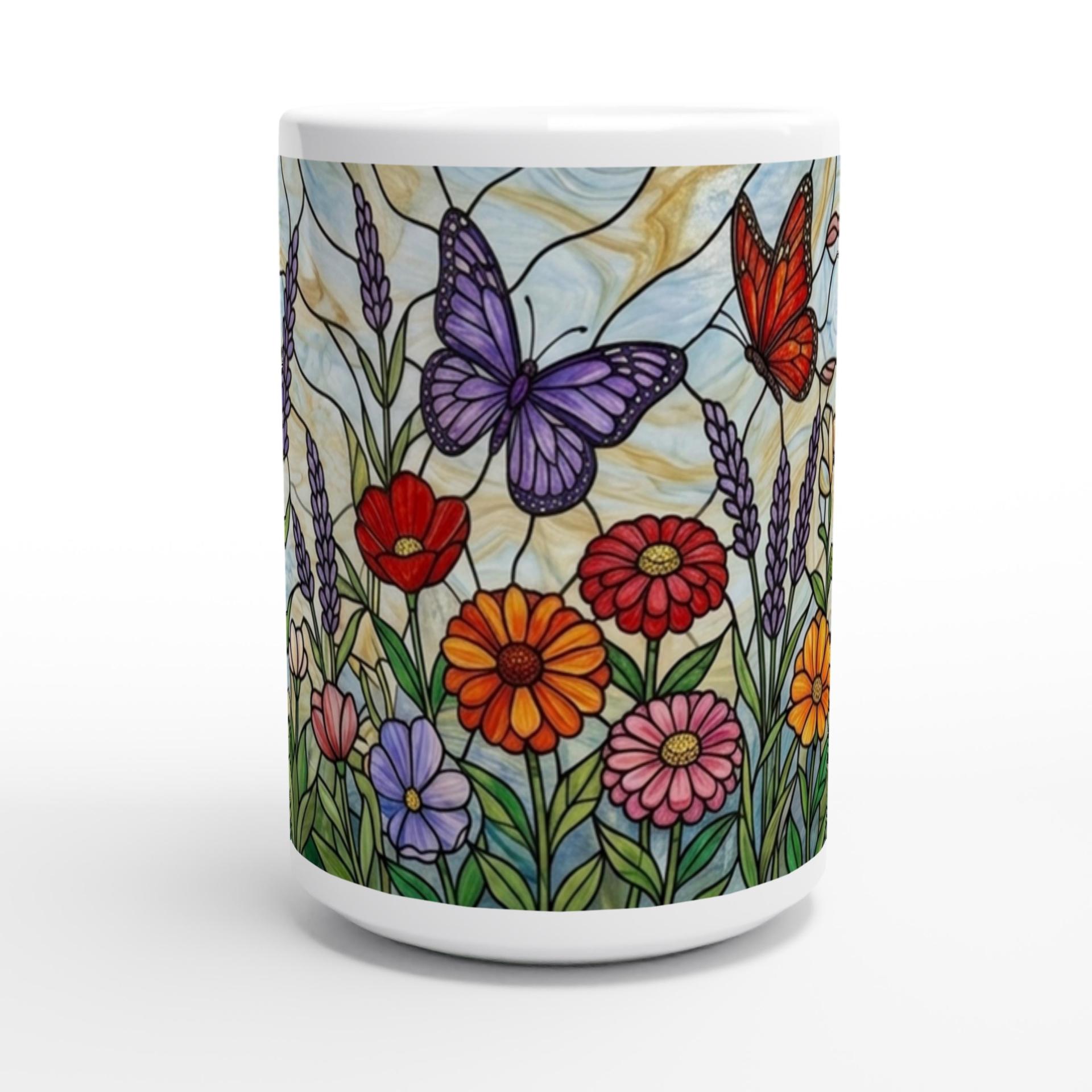 Butterfly Cups Set -  Large and Small Ceramic Mugs