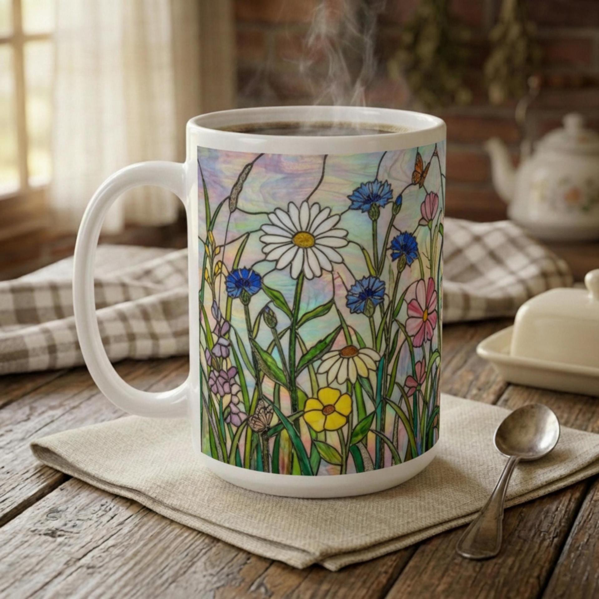 Floral Cups -  Large and Small Ceramic Mugs