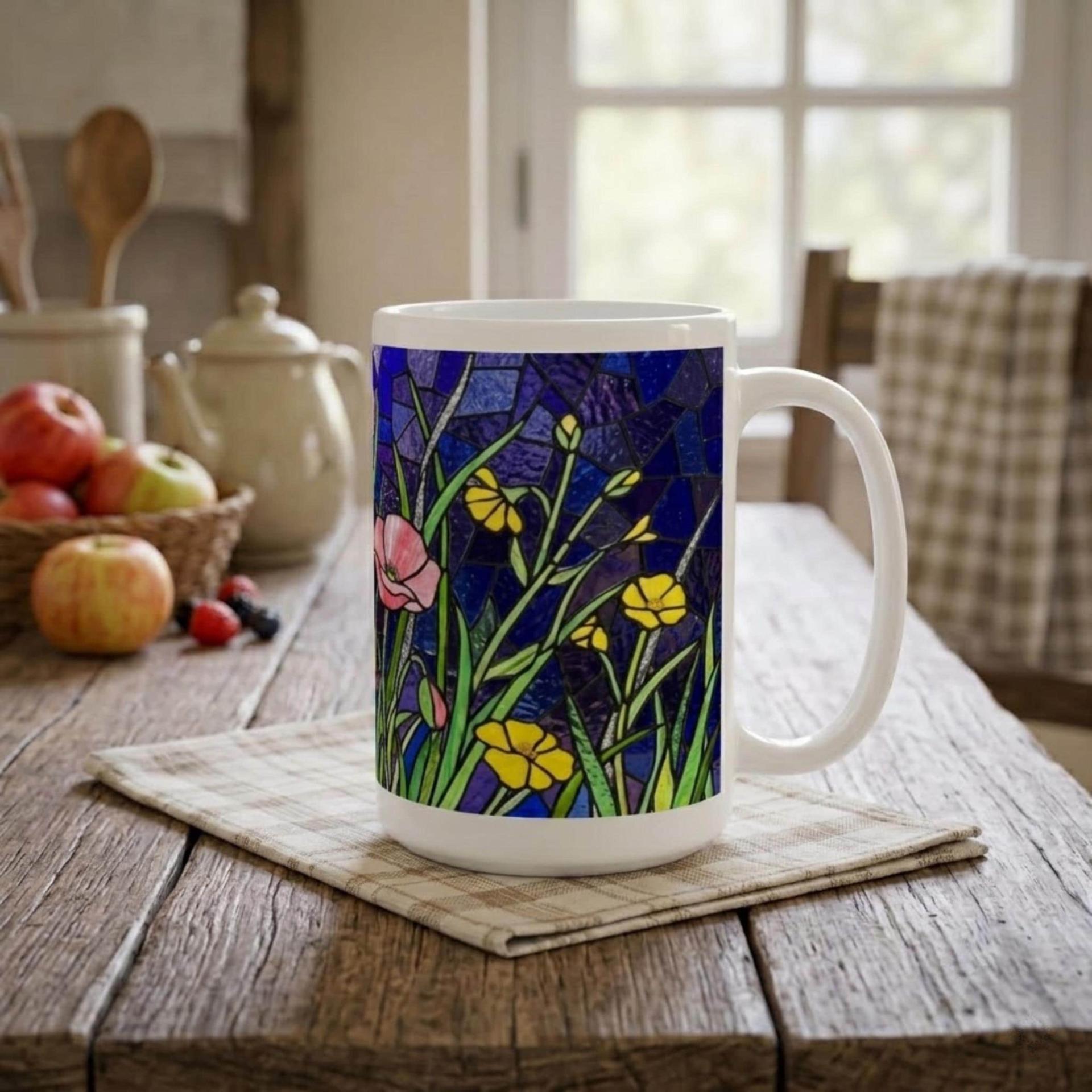 Floral Cups -  Large and Small Ceramic Mugs