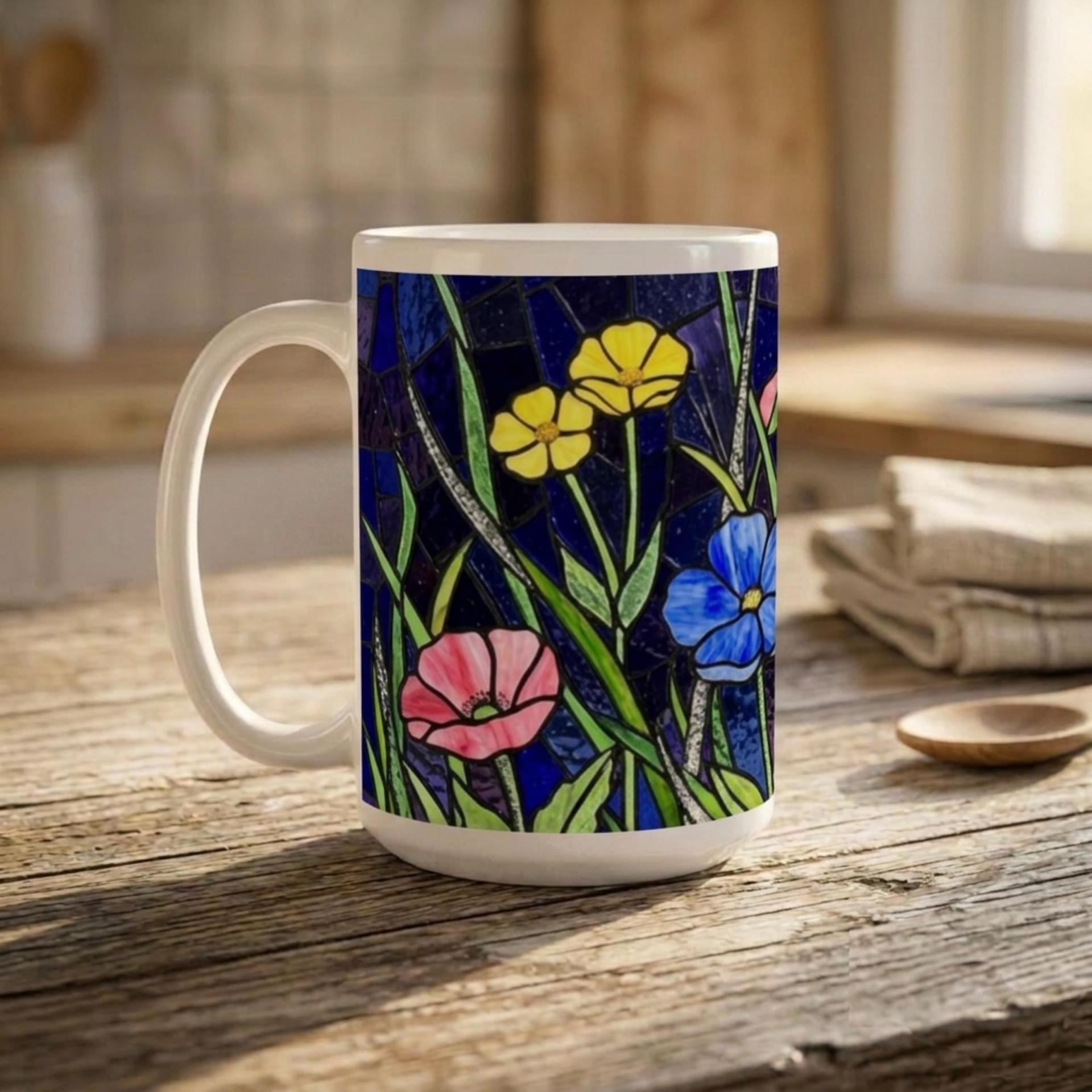 Floral Cups -  Large and Small Ceramic Mugs