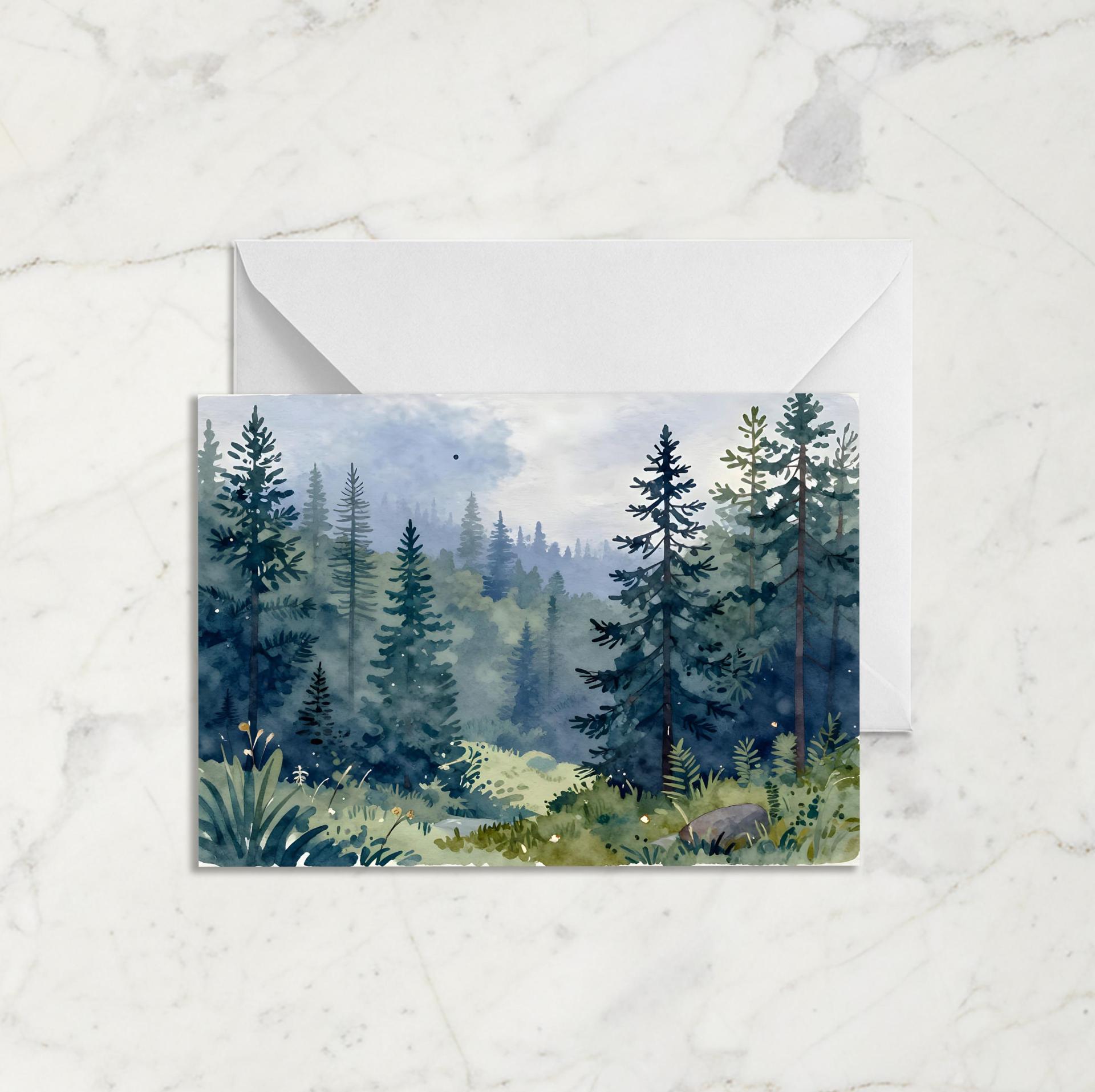Forest Greeting Cards, Botanical Art, Blank Gift Cards