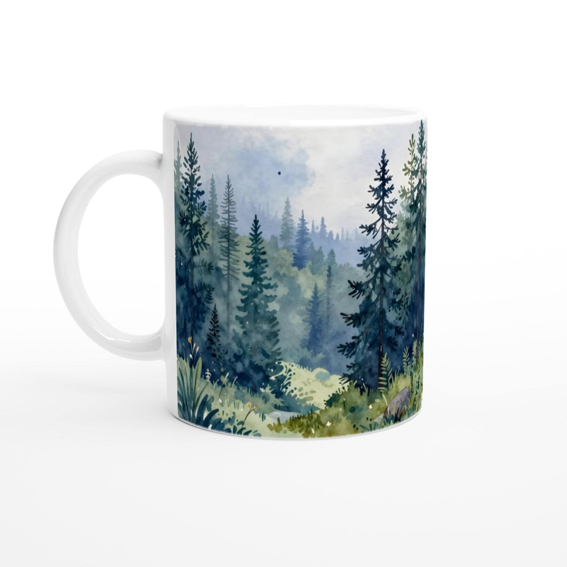 Forest Cups Set -  Large and Small Ceramic Mugs