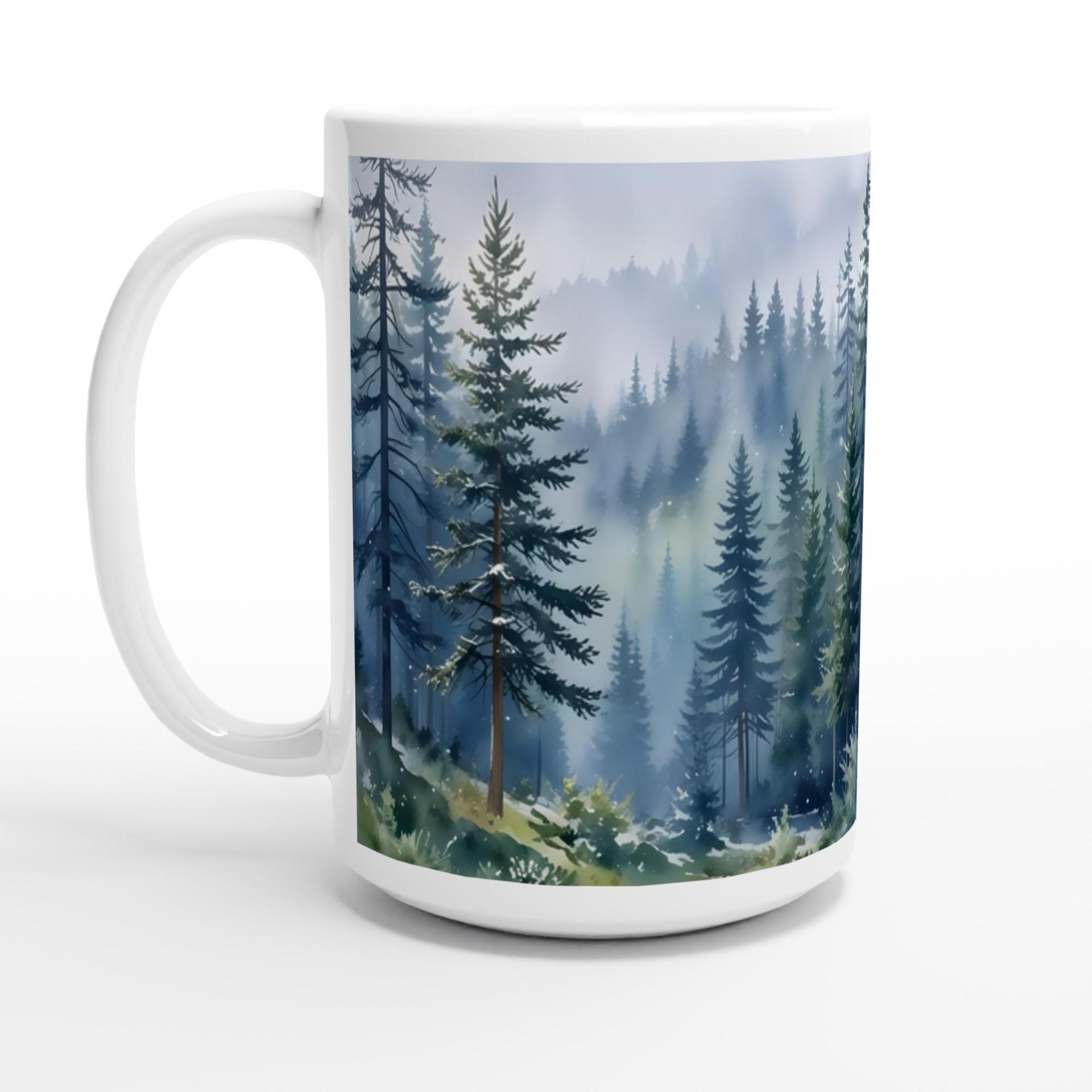 Forest Cups Set -  Large and Small Ceramic Mugs