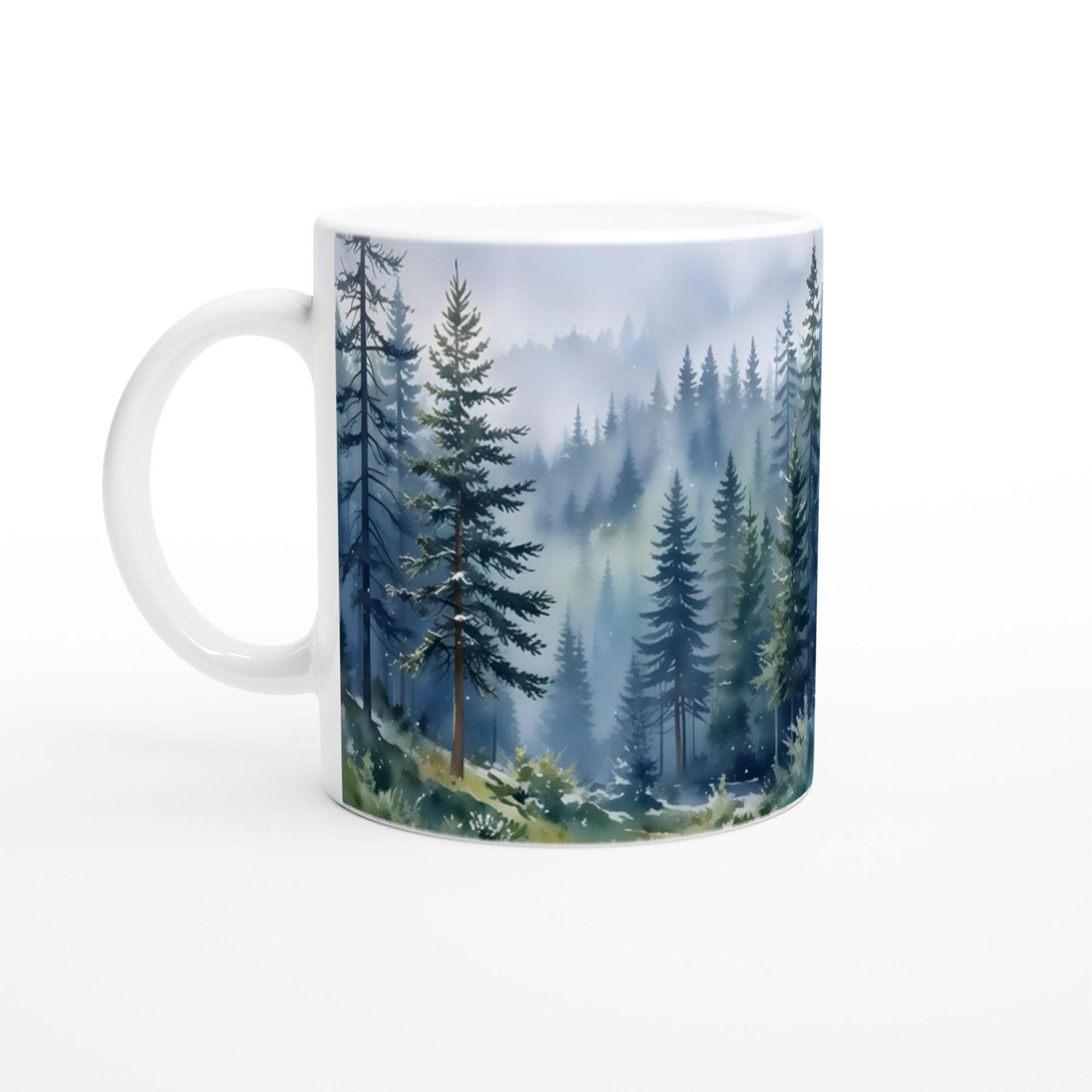 Forest Cups Set -  Large and Small Ceramic Mugs