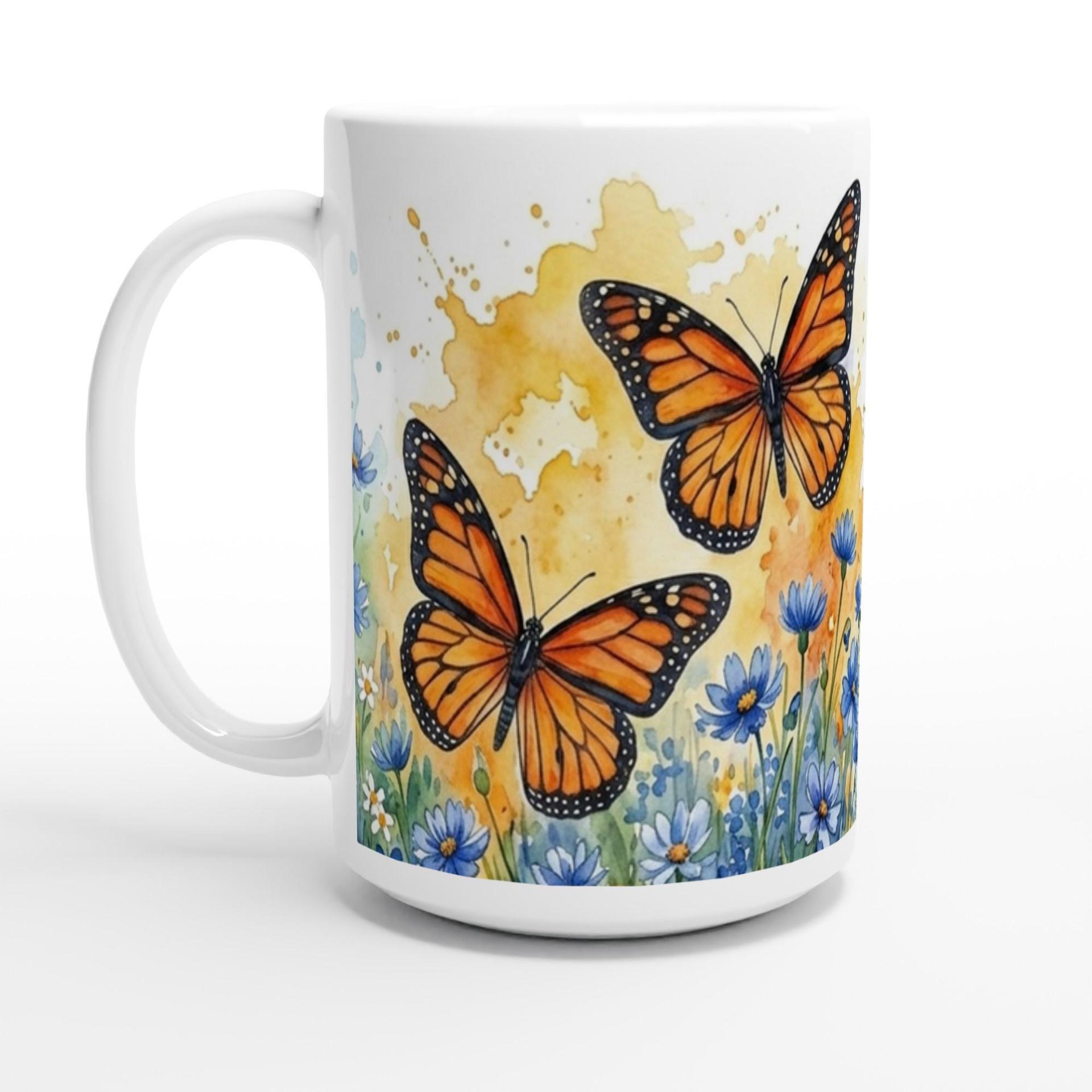 Butterfly Cups Set -  Large and Small Ceramic Mugs