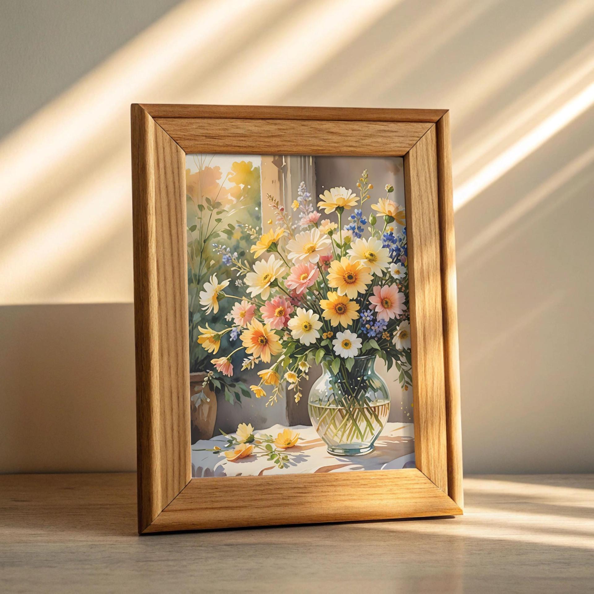 Floral Print - Framed or Unframed - Original Art - Print on Paper