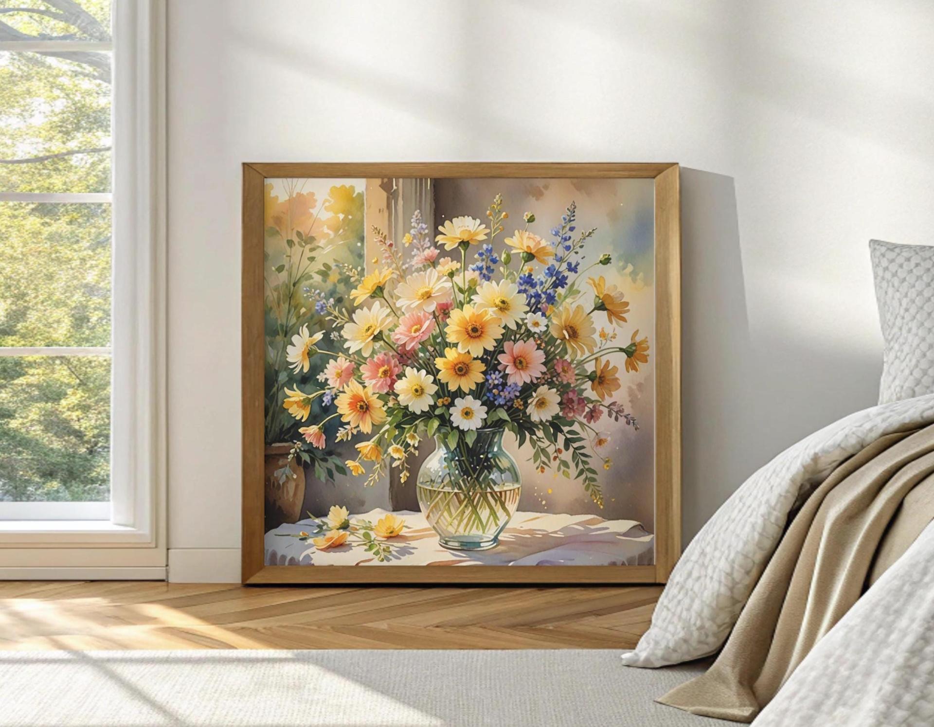 Floral Print - Framed or Unframed - Original Art - Print on Paper