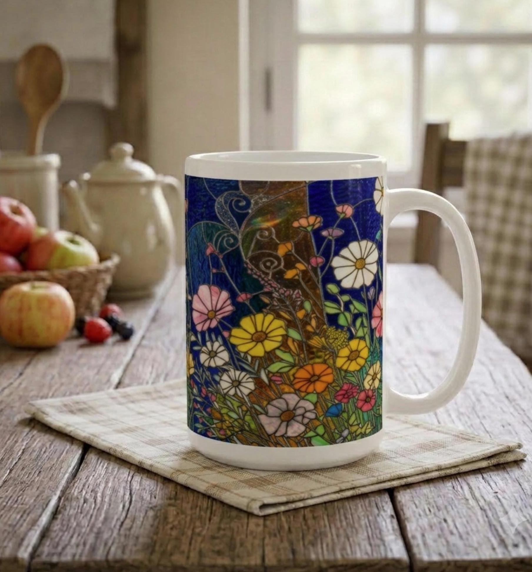 Floral Cups -  Large and Small Ceramic Mugs