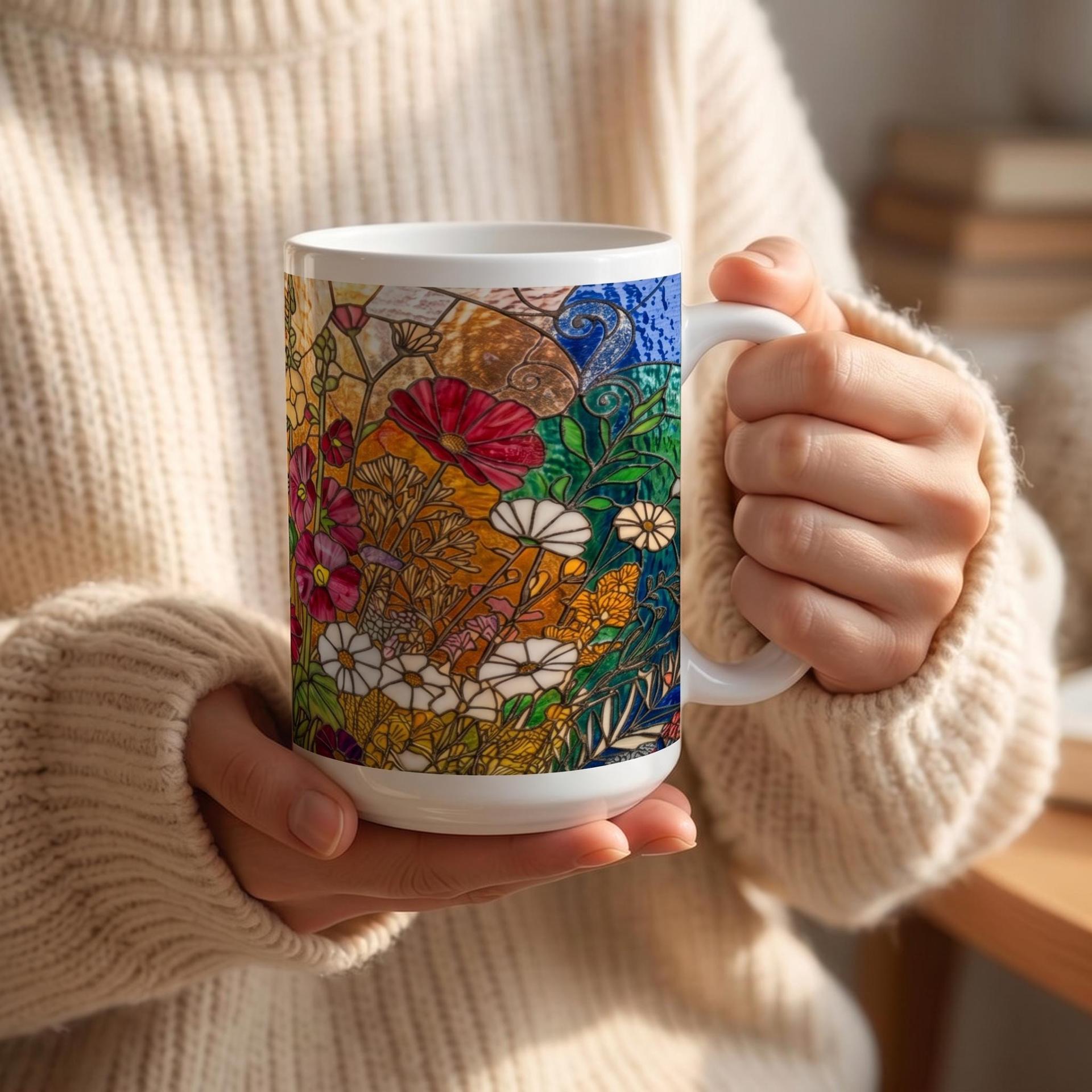 Floral Cups -  Large and Small Ceramic Mugs