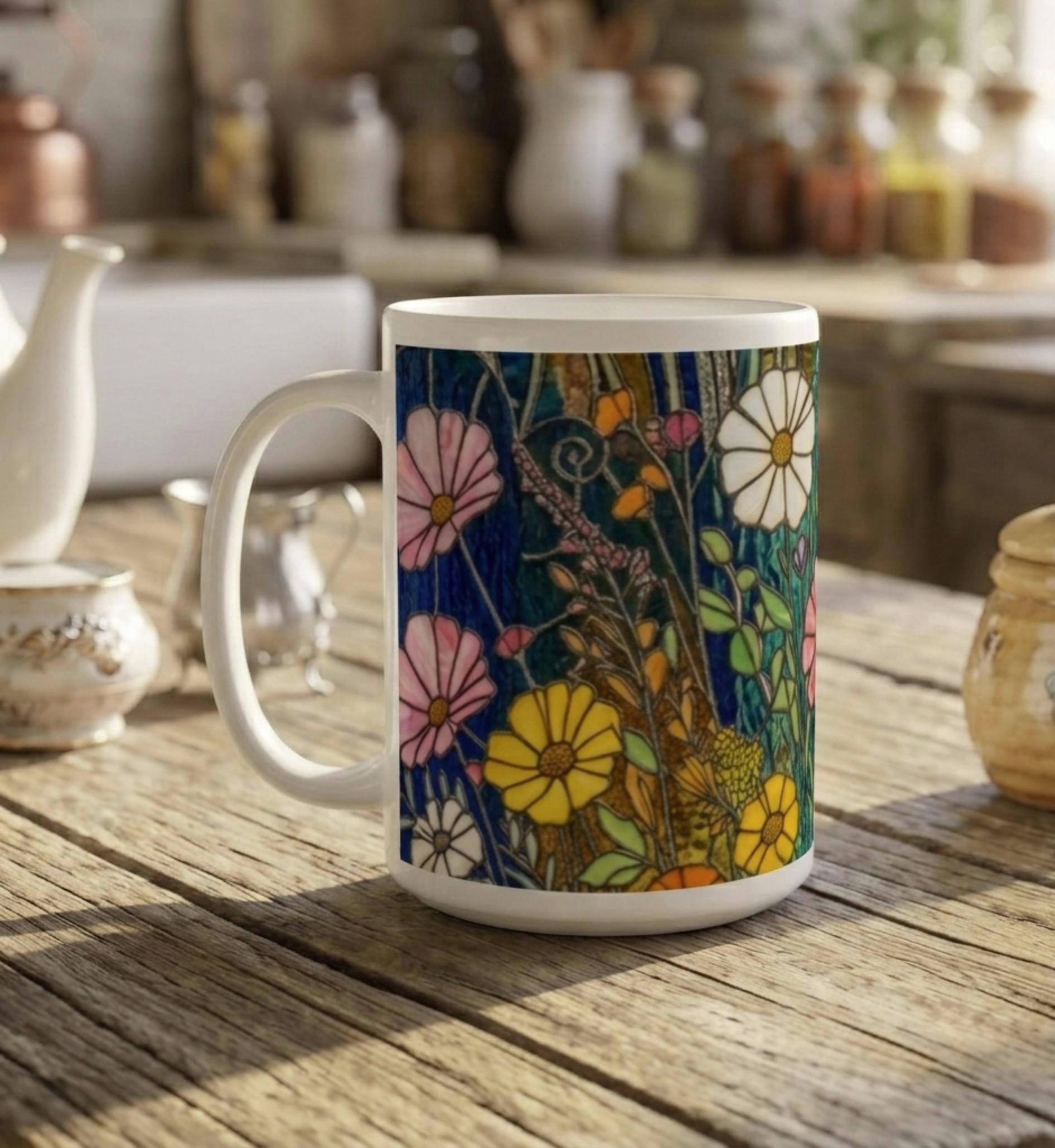 Floral Cups -  Large and Small Ceramic Mugs