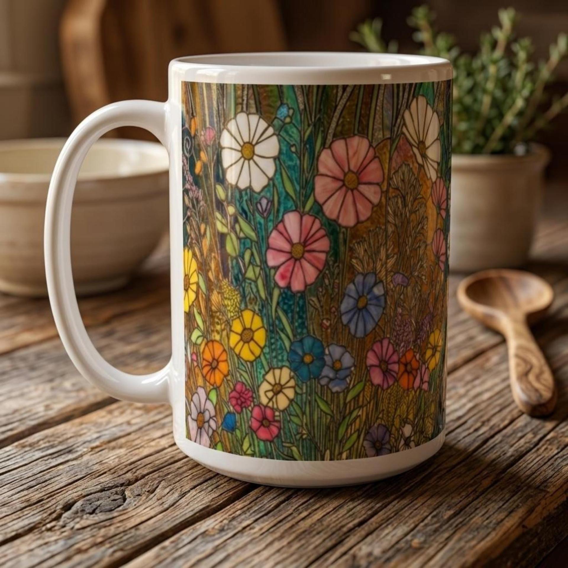 Floral Cups -  Large and Small Ceramic Mugs