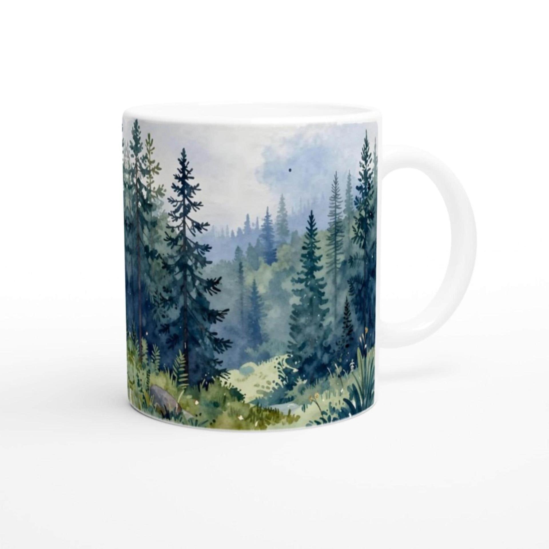 Forest Cups Set -  Large and Small Ceramic Mugs