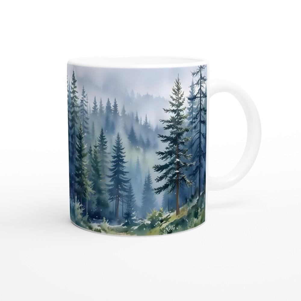 Forest Cups Set -  Large and Small Ceramic Mugs