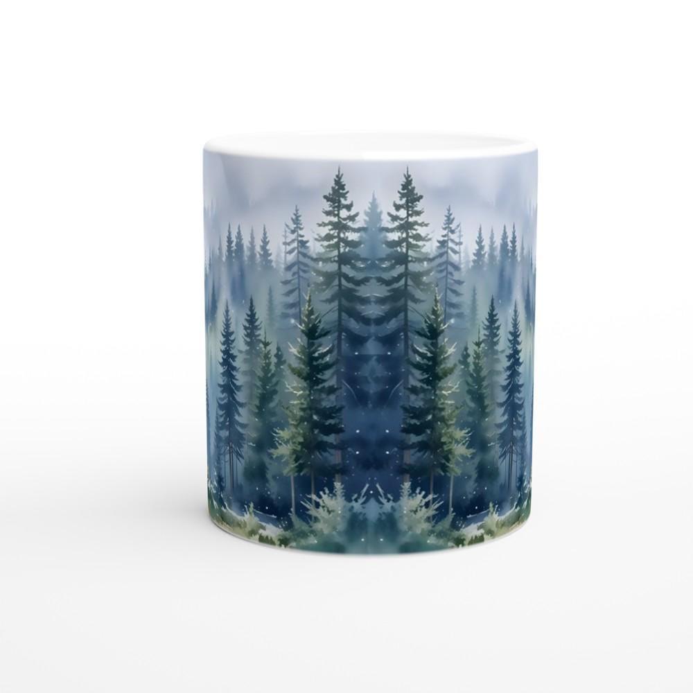 Forest Cups Set -  Large and Small Ceramic Mugs