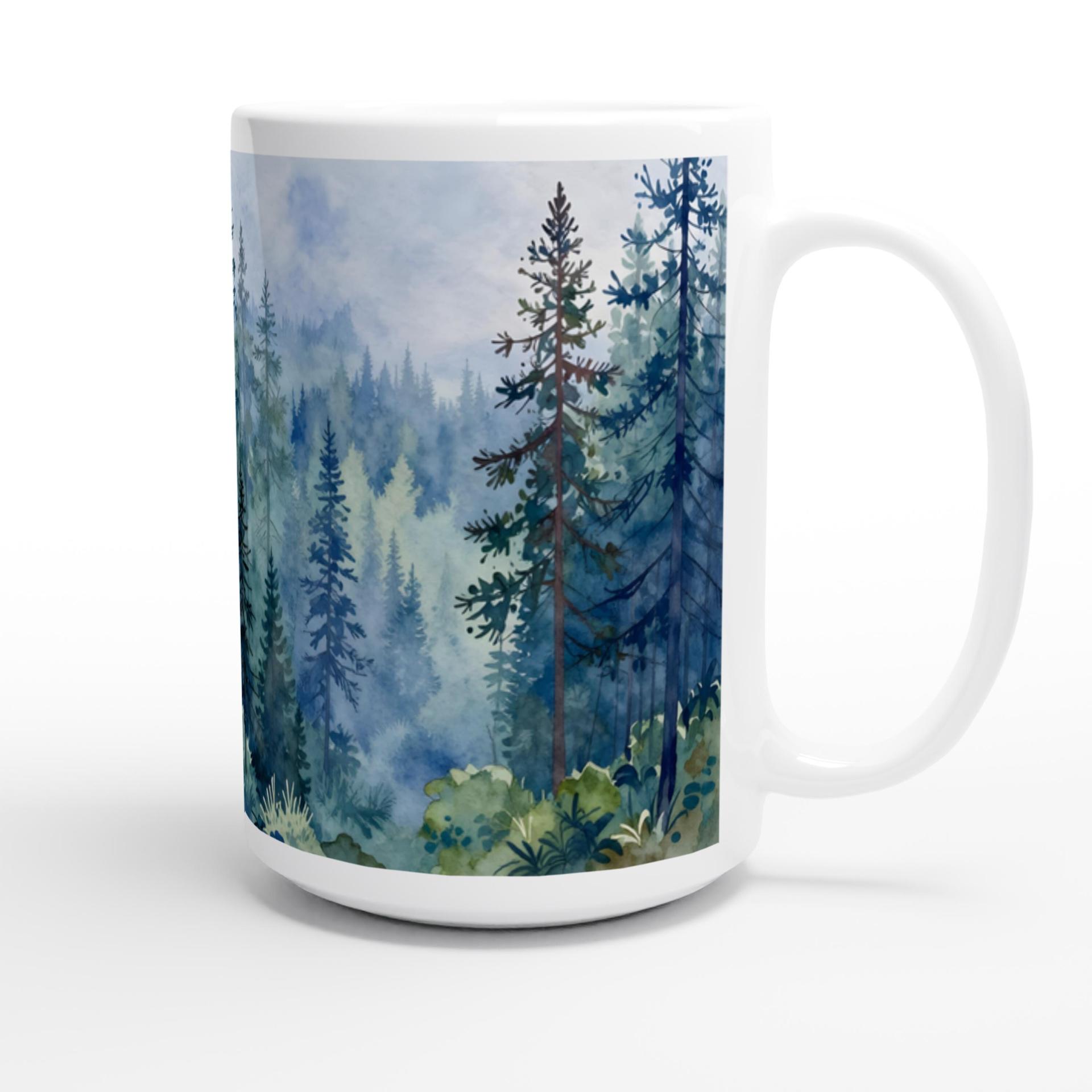 Forest Cups Set -  Large and Small Ceramic Mugs