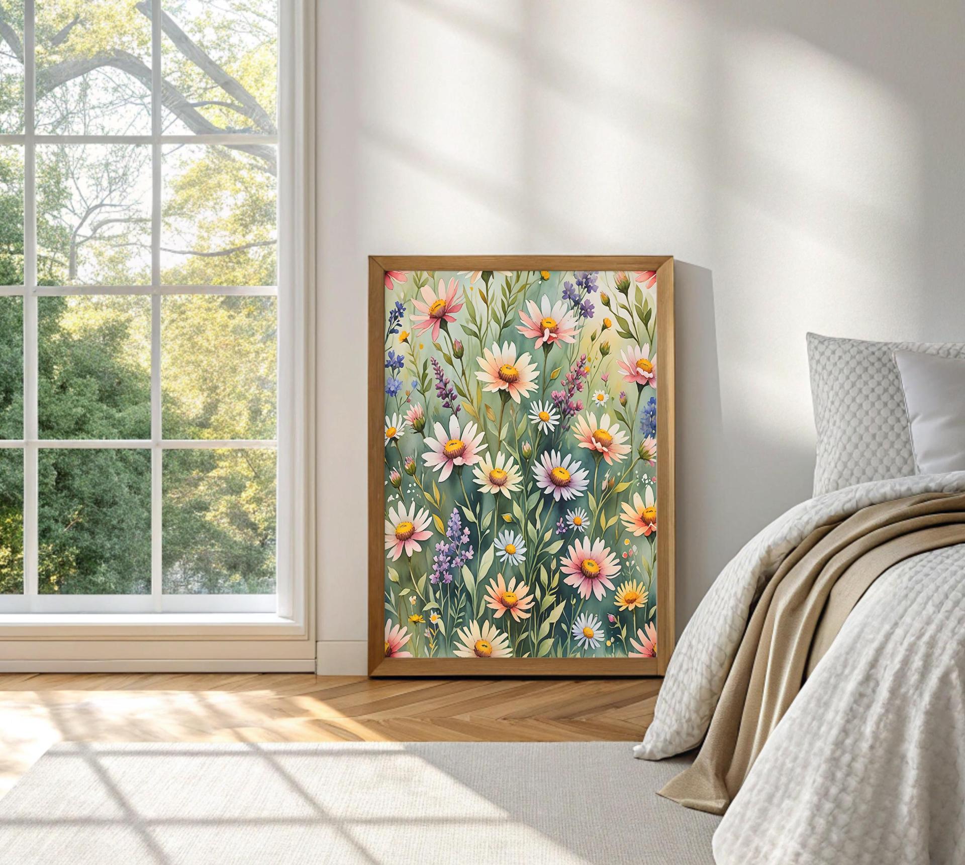 Floral Print - Framed or Unframed - Original Art - Print on Paper