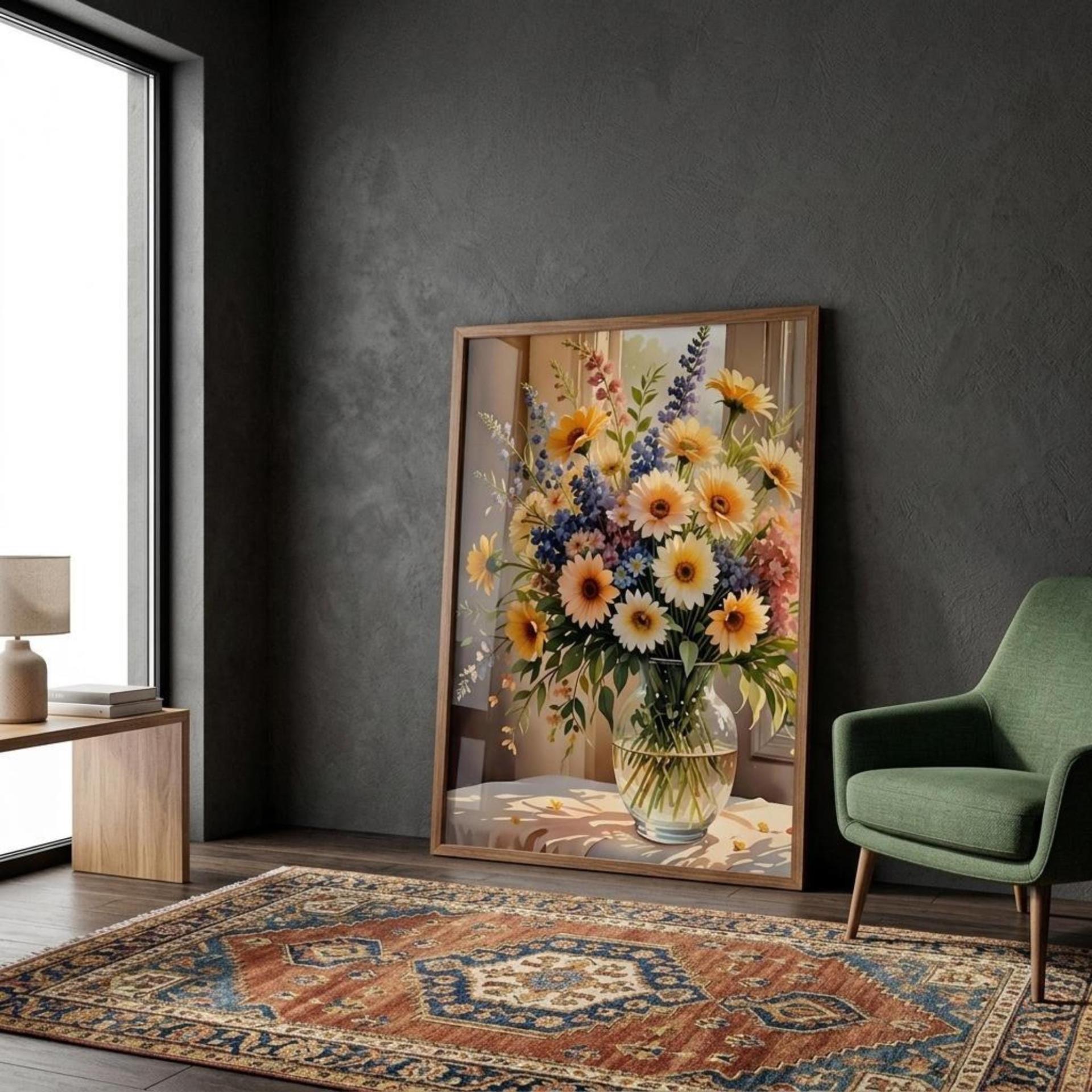 Floral Print - Framed or Unframed - Original Art - Print on Paper