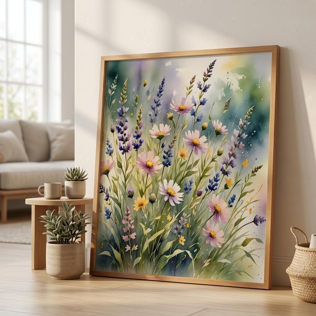 Floral Print - Framed or Unframed - Original Art - Print on Paper