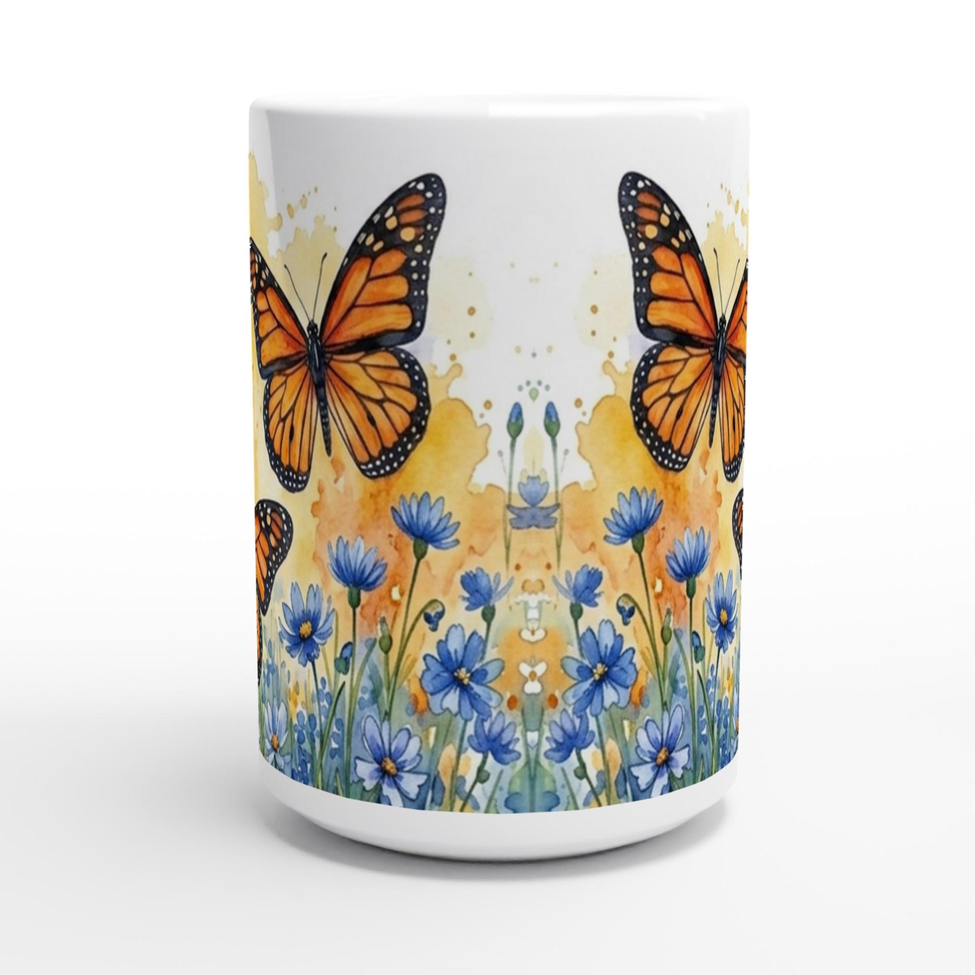 Butterfly Cups Set -  Large and Small Ceramic Mugs