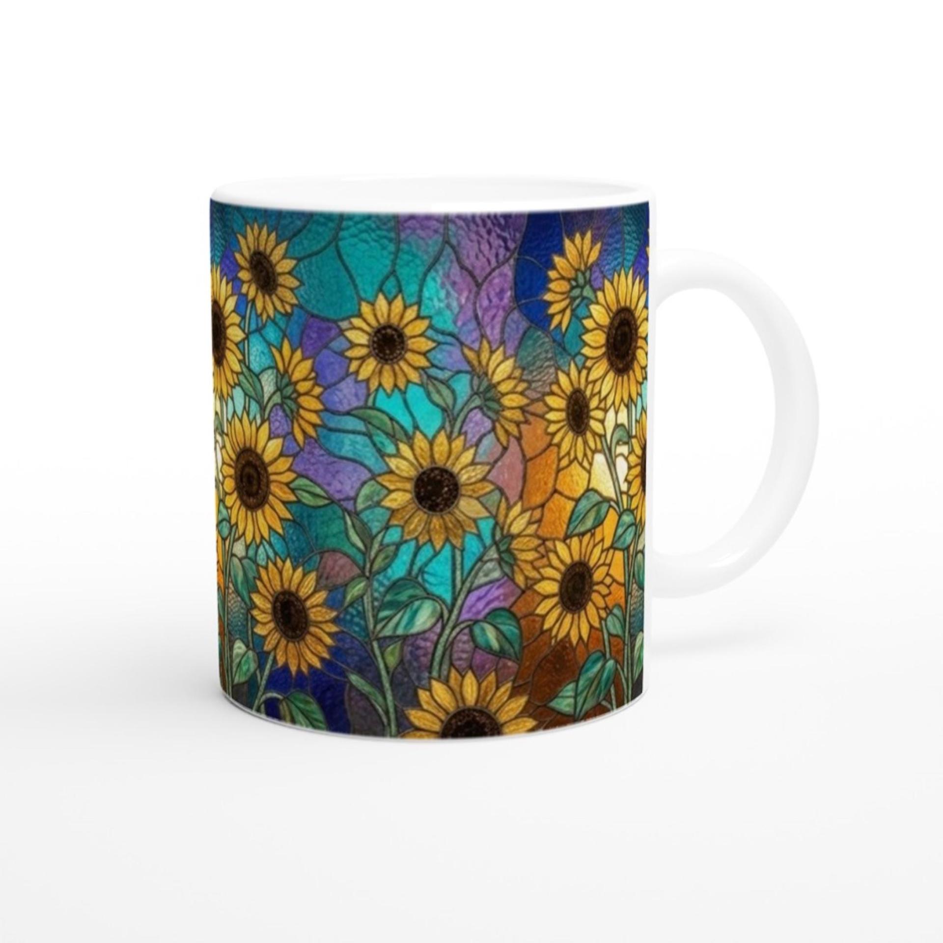Sunflower Cups Set -  Large and Small Ceramic Mugs