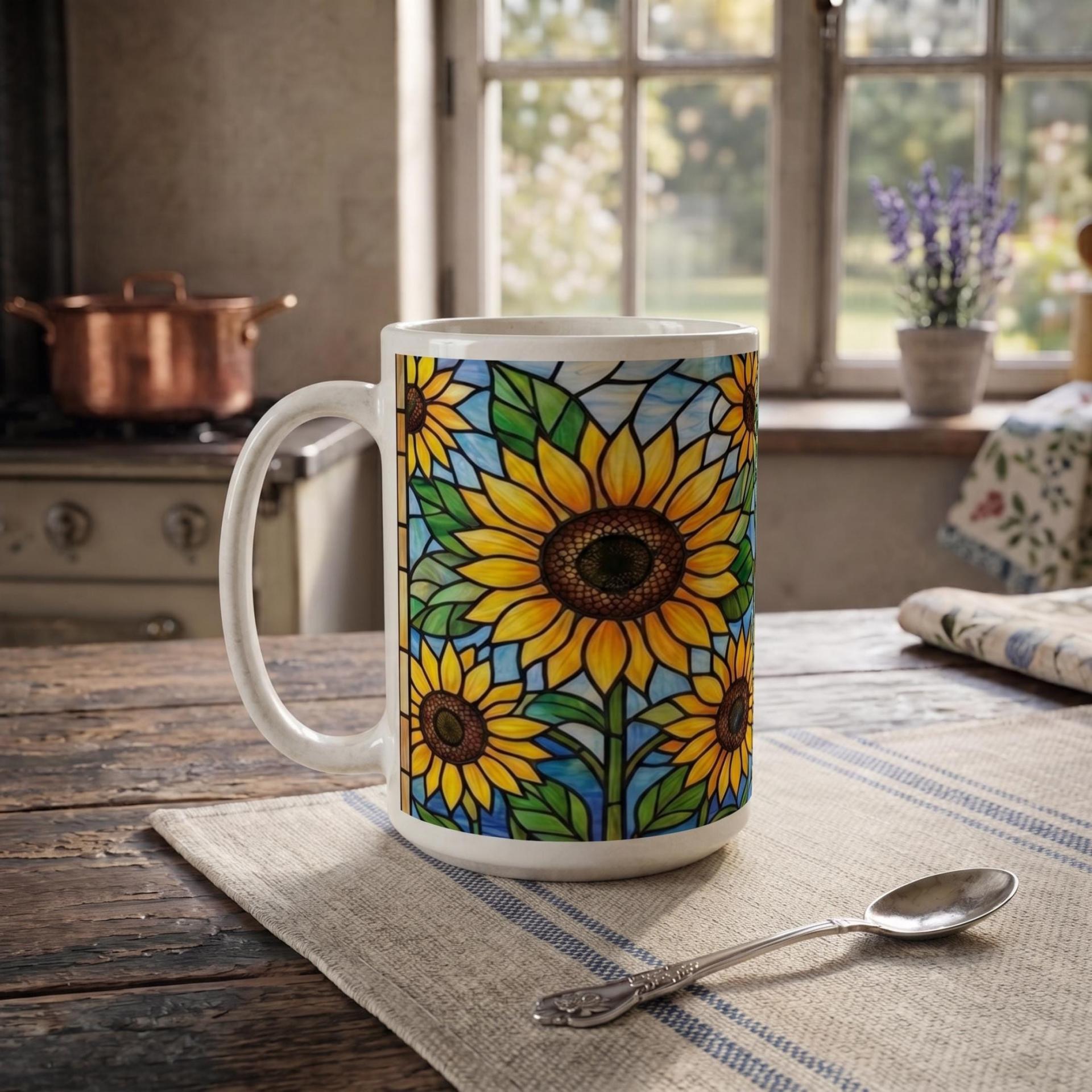 Sunflower Cups Set - Large and Small Mugs