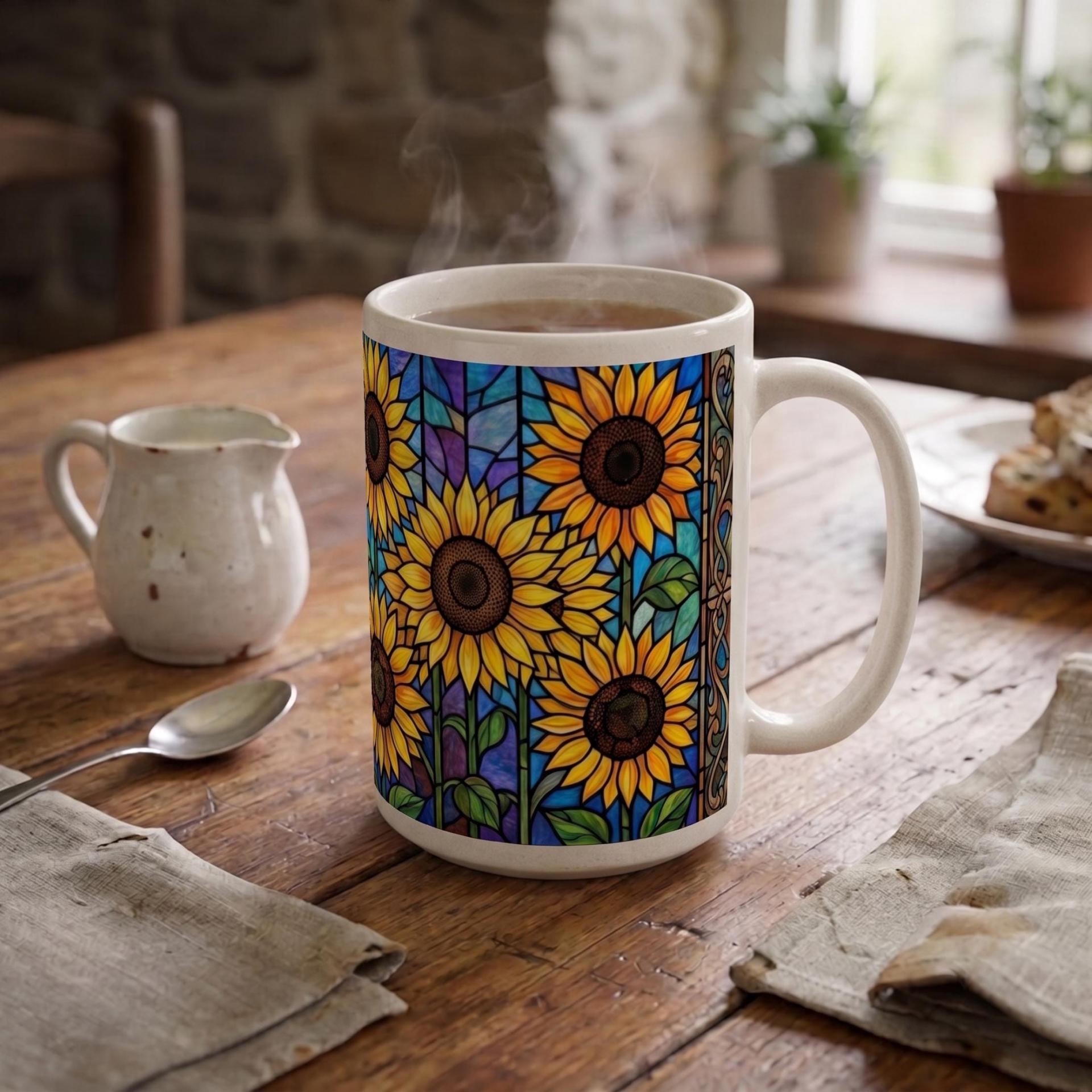 Sunflower Cups Set - Large and Small Mugs