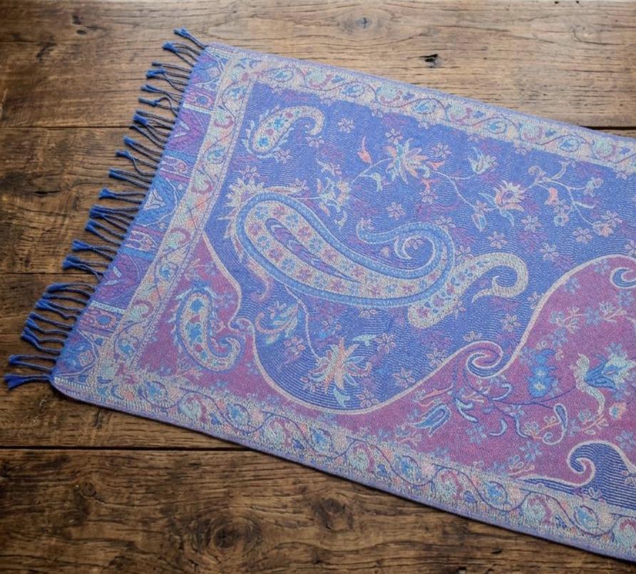 Reversible Soft Pashmina Shawl & Scarf for Women, Jacquard Brocade, Shawl, Sarong or Head Wraps