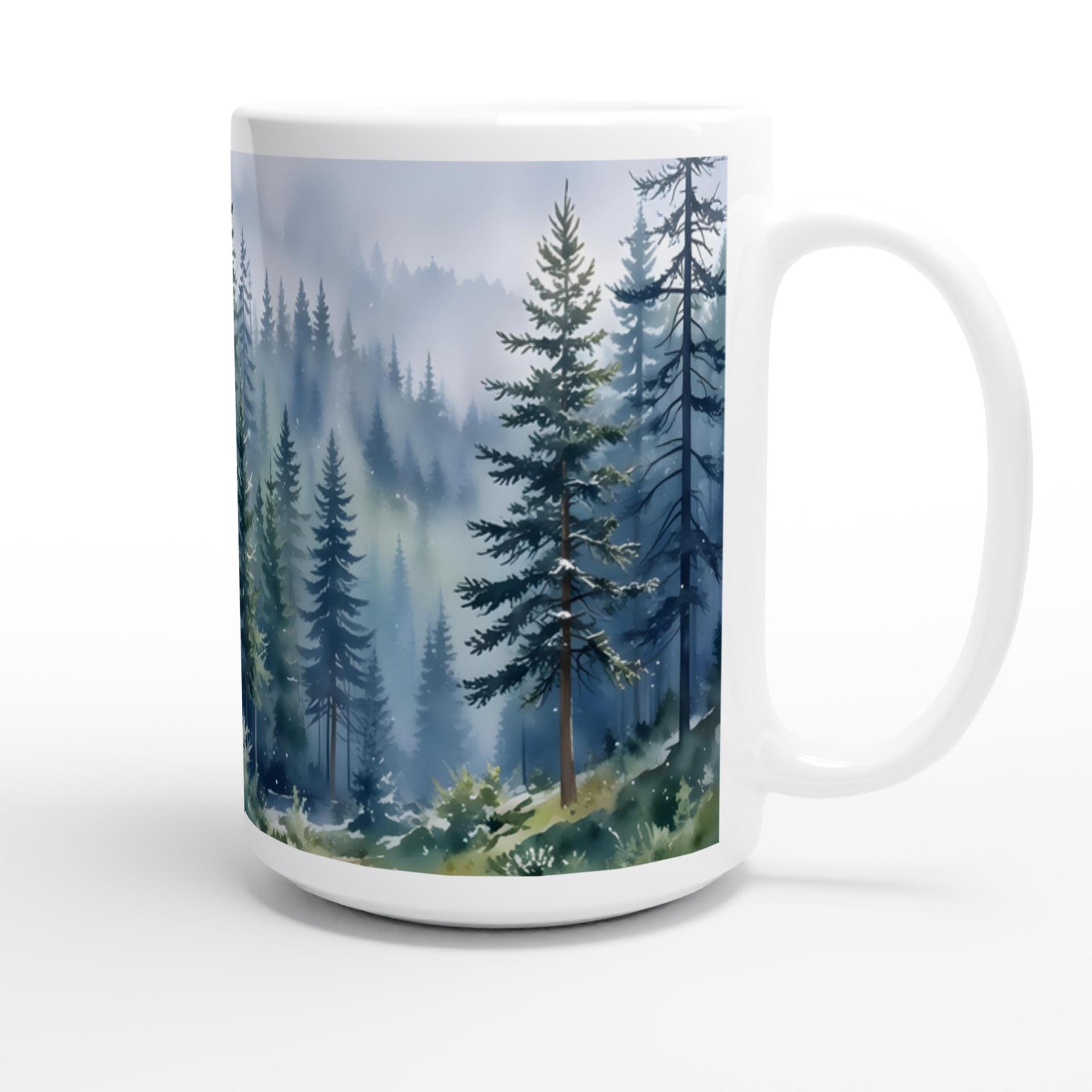 Set of Big Mugs, Forest Cup Set, Large 15 oz Matching Cups