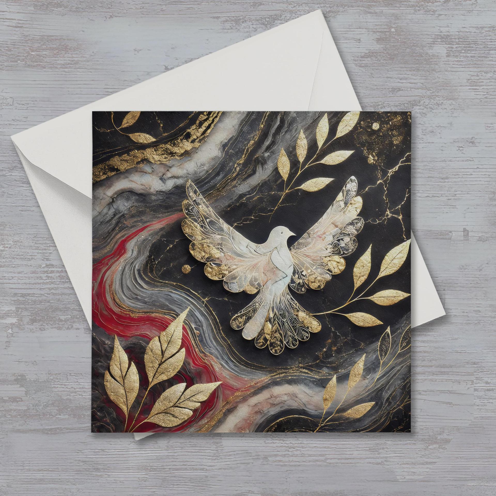 5 Pack, Dove of Peace, Holiday Greeting Cards, Bulk Pack of Christmas Gift Cards