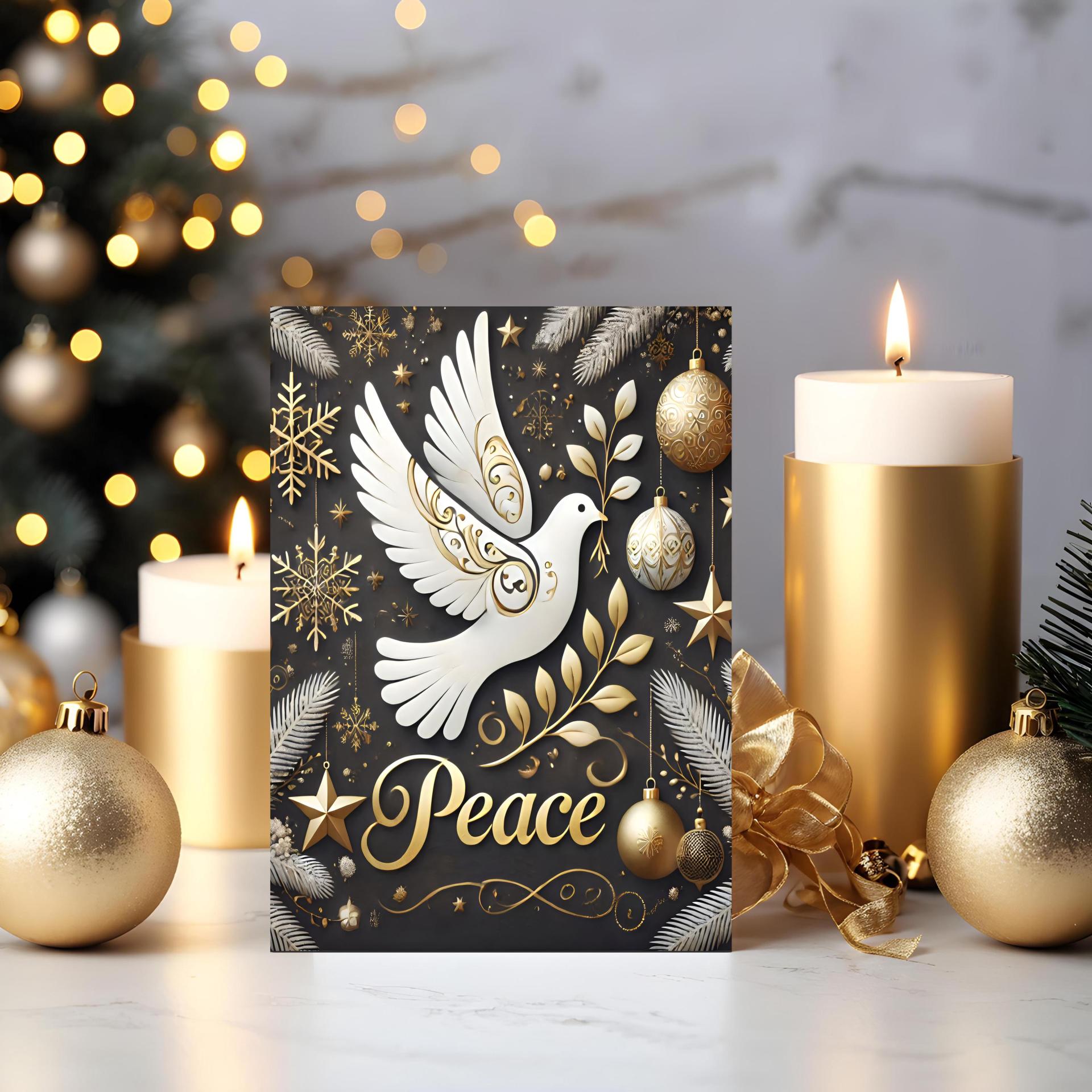 3 Pack, Dove of Peace, Holiday Greeting Cards, Bulk Pack of Cards