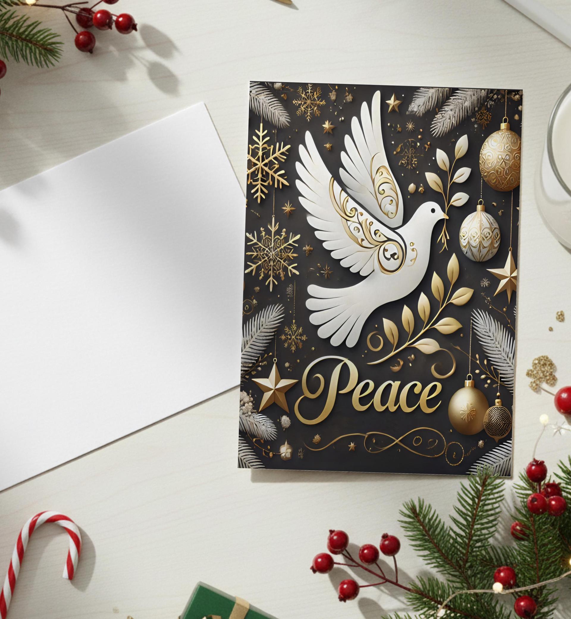 3 Pack, Dove of Peace, Holiday Greeting Cards, Bulk Pack of Cards