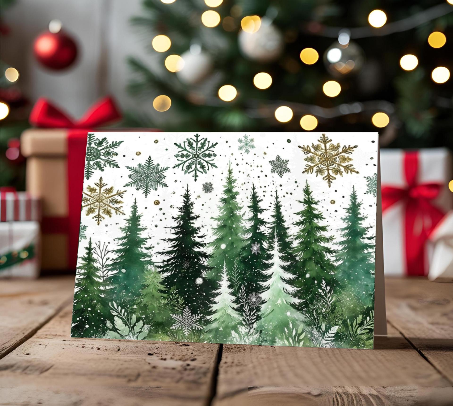 Christmas Gift Cards, Large Note Card, Money Card