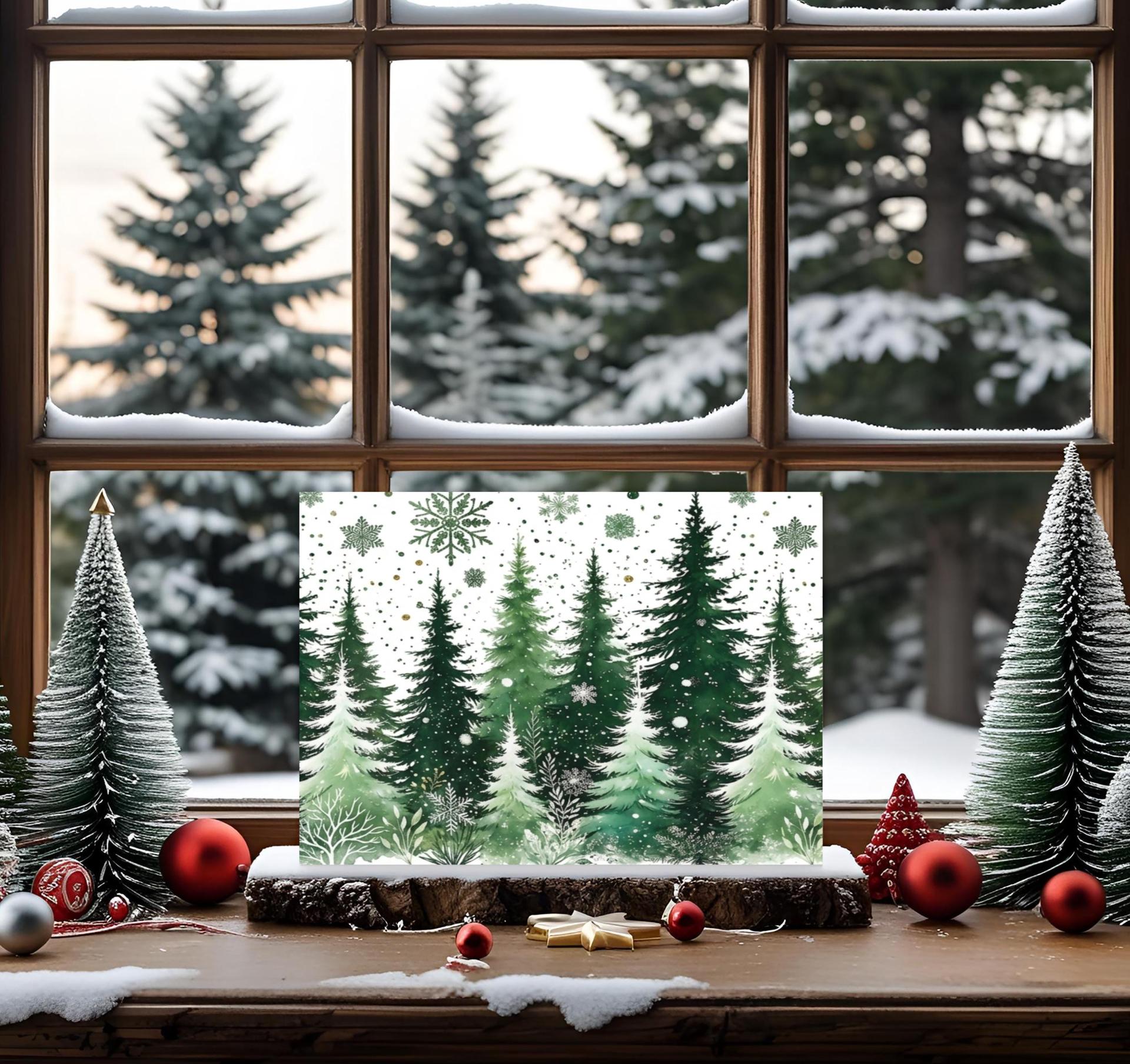 Christmas Gift Cards, Large Note Card, Money Card