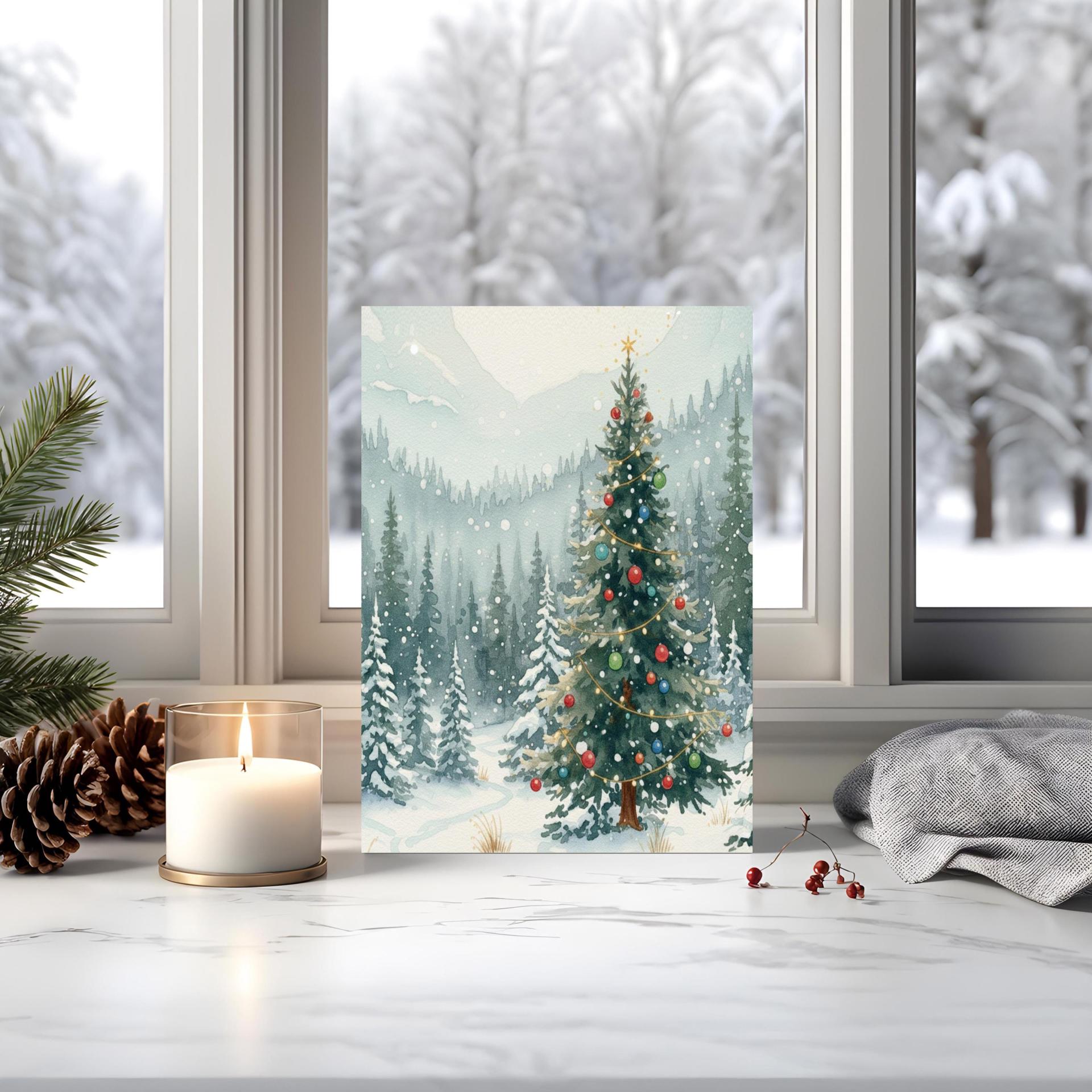 Christmas Gift Cards, Large Note Card, Money Card