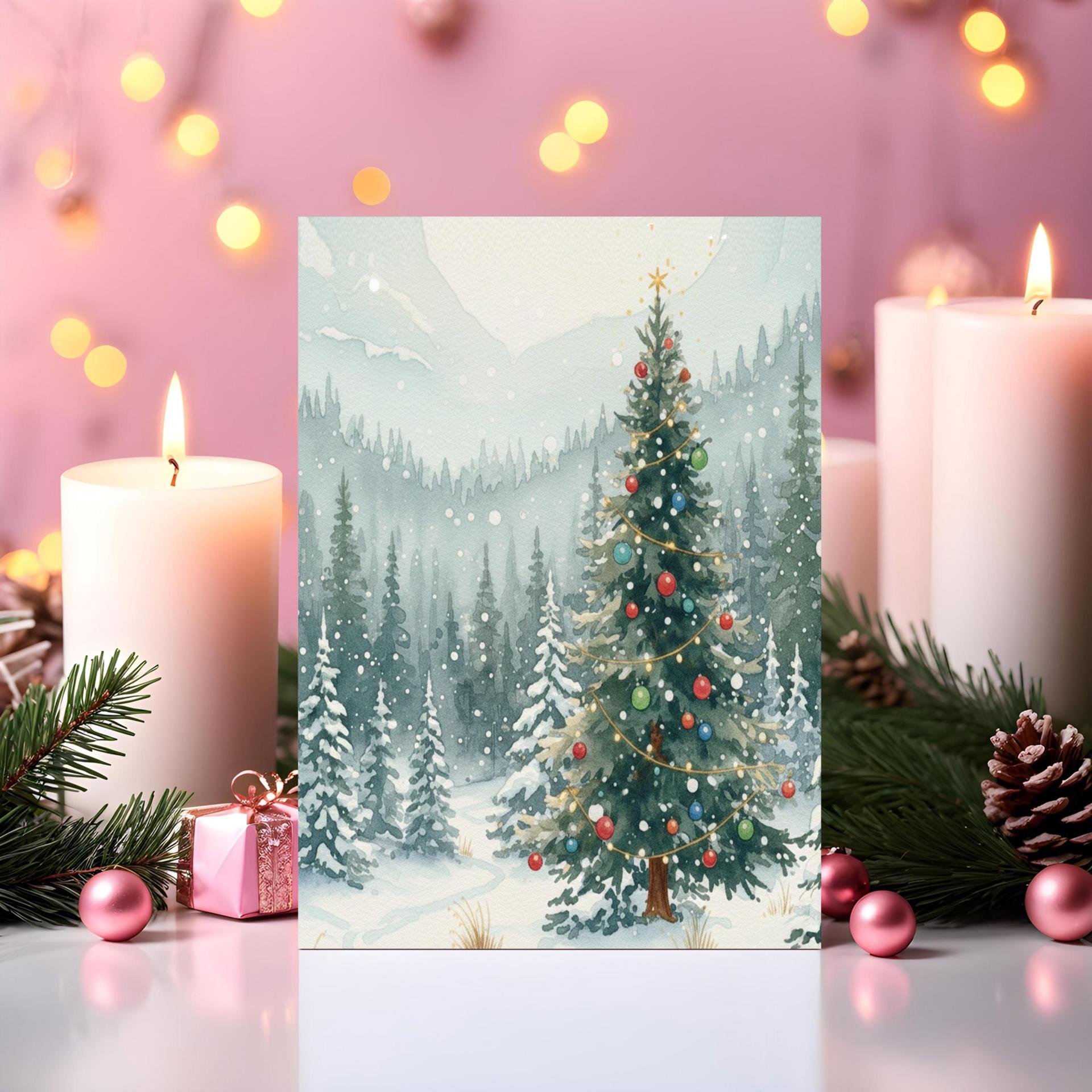 Christmas Gift Cards, Large Note Card, Money Card