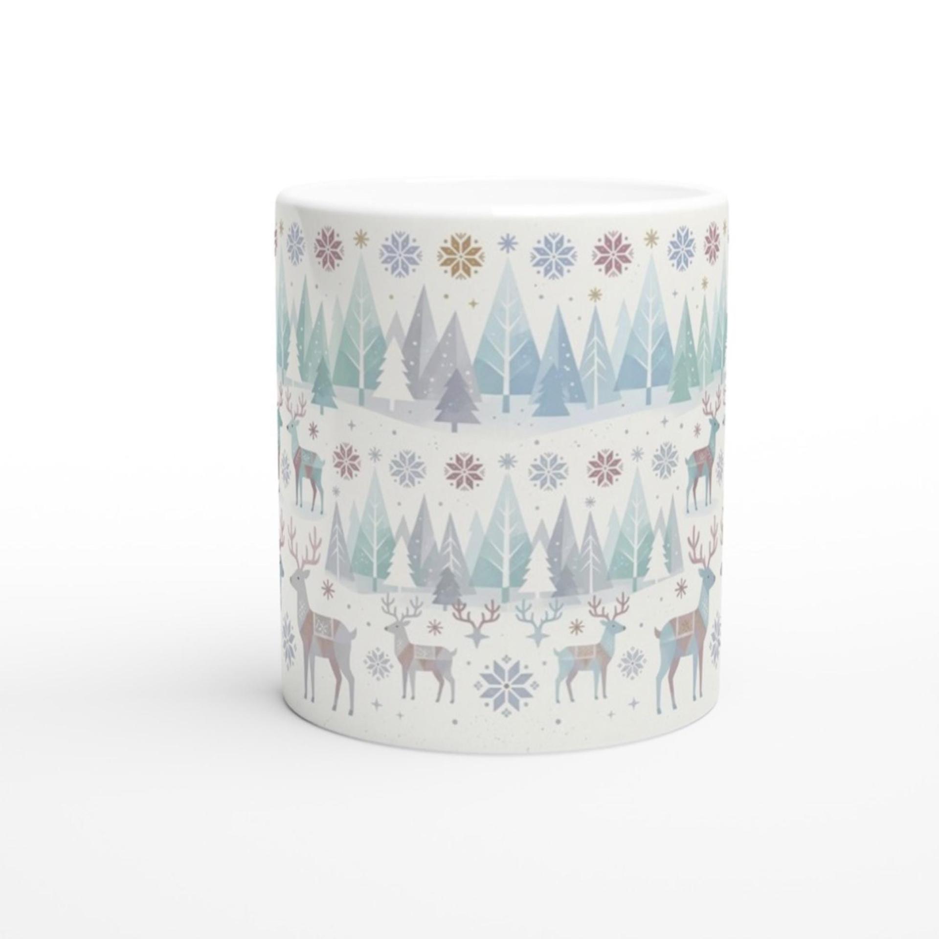 Christmas Mug, Reindeer, Large and Small Mug Set