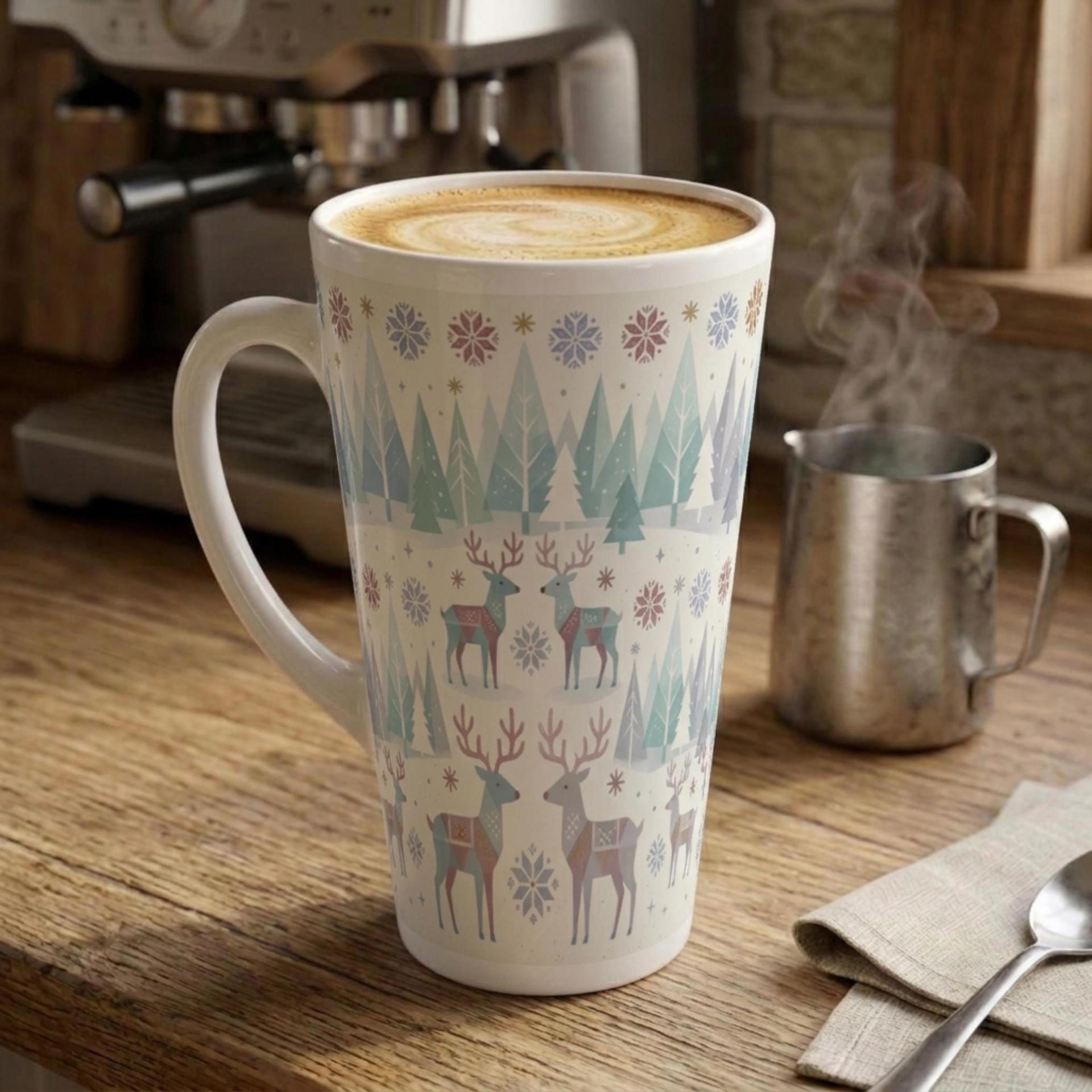 Christmas Mugs, Latte 17oz Ceramic Mug - Coffee or Tea Cup, Extra Tall