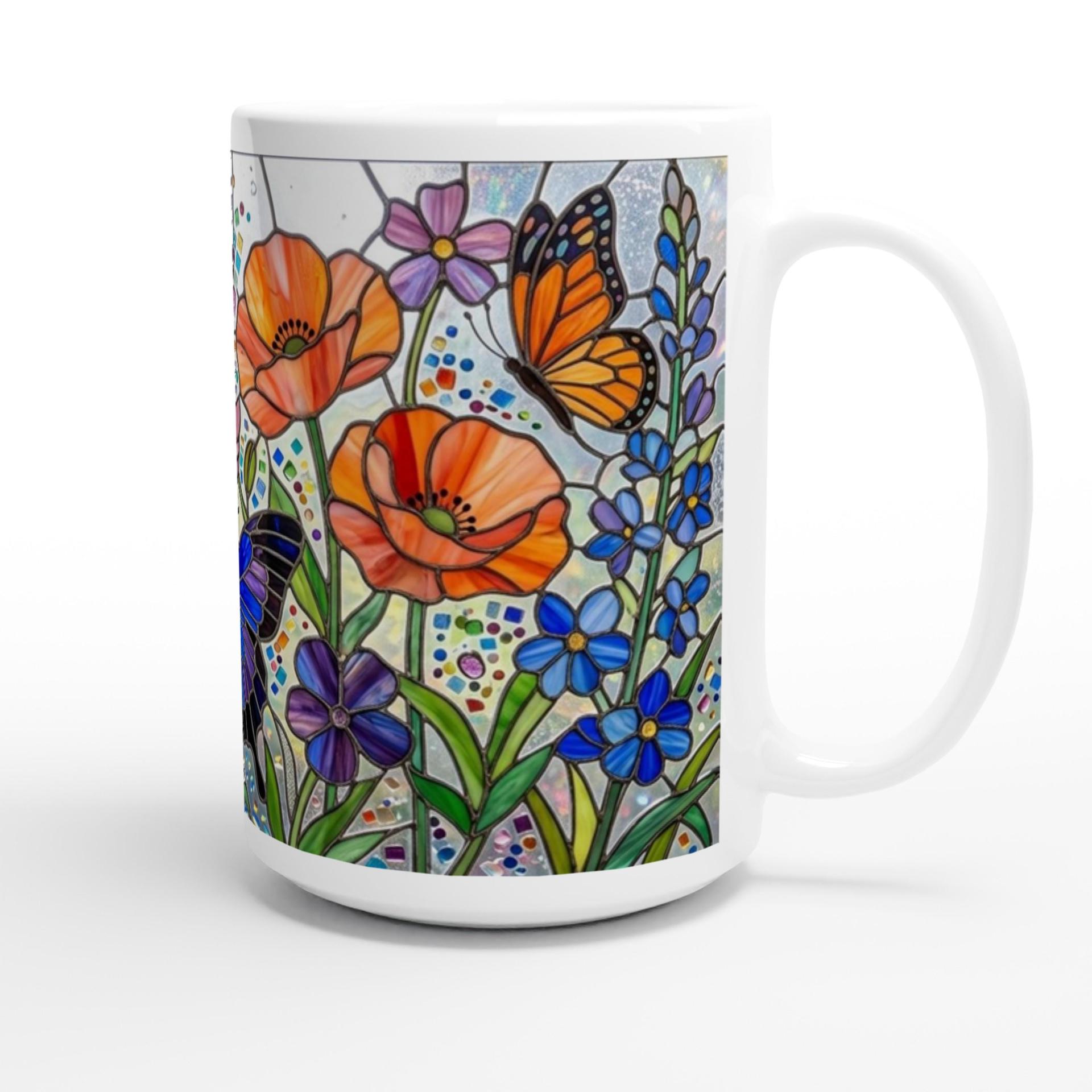 Set of Big Mugs, Butterfly Cup Set, Large 15 oz Matching Cups