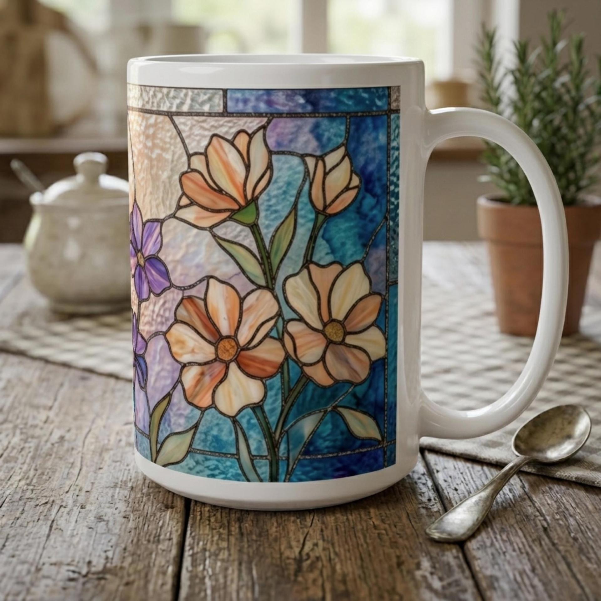 Floral Cups -  Large and Small Ceramic Mugs